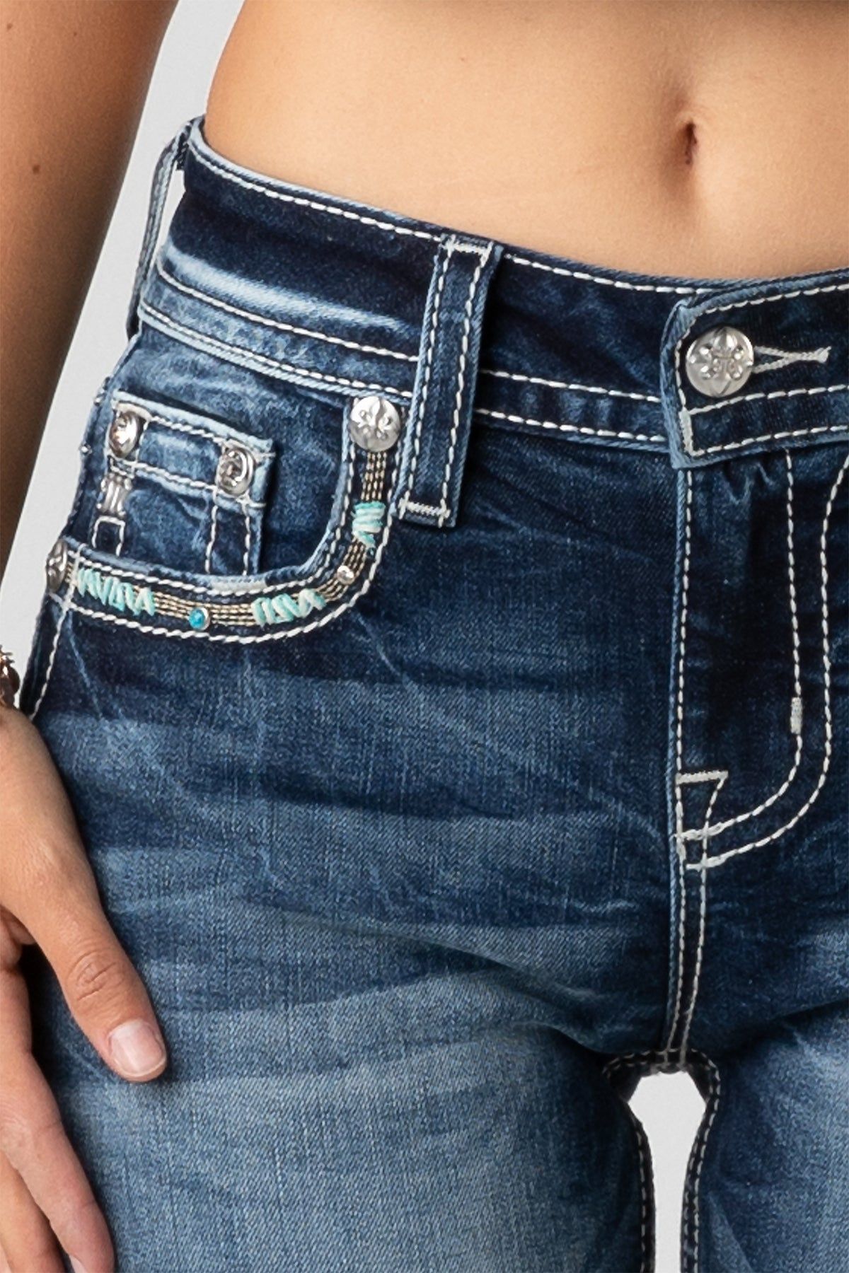 Border Stitch Bootcut Jeans sold by Miss Me product image thumbnail 5