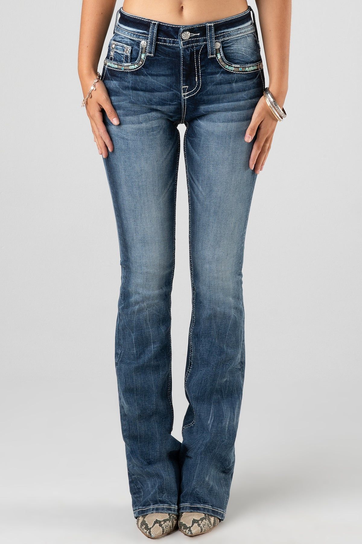 Border Stitch Bootcut Jeans sold by Miss Me product image thumbnail 2
