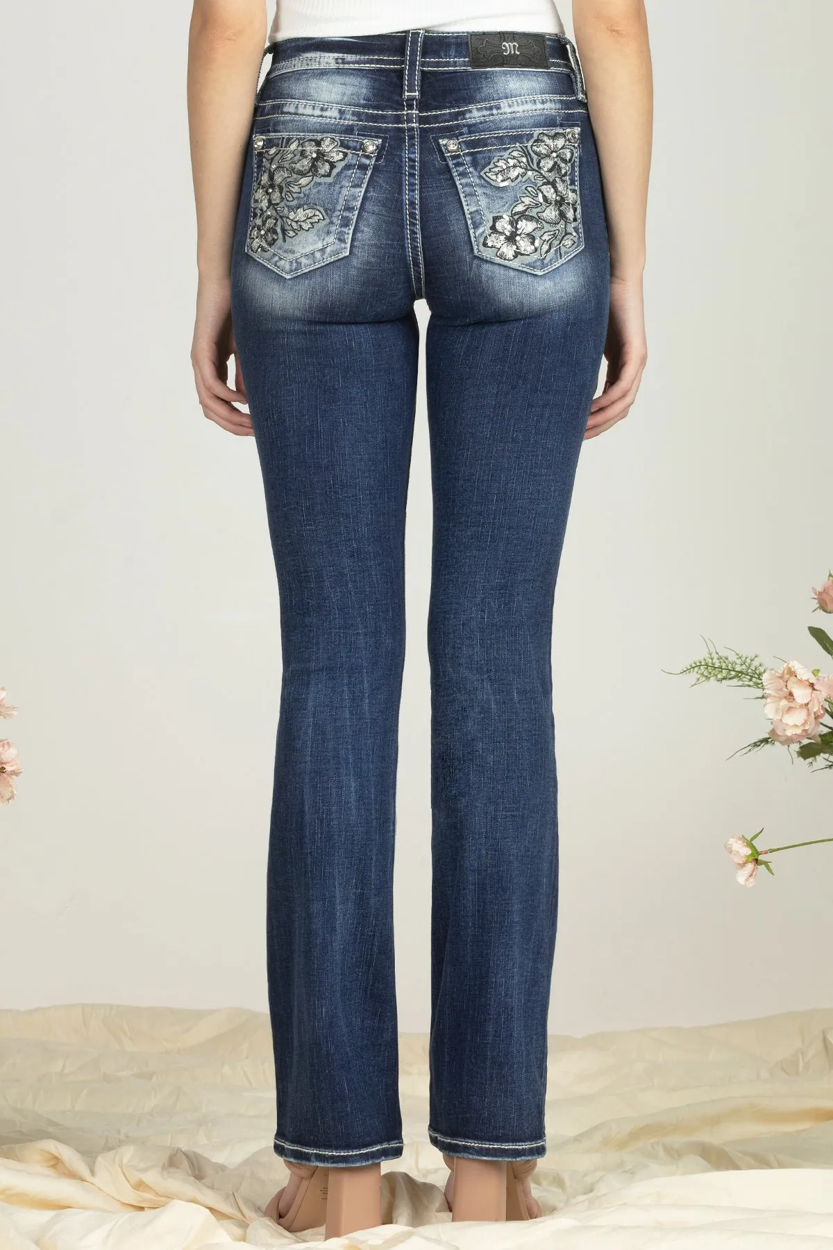 Three Flower Sequined Denim sold by Miss Me