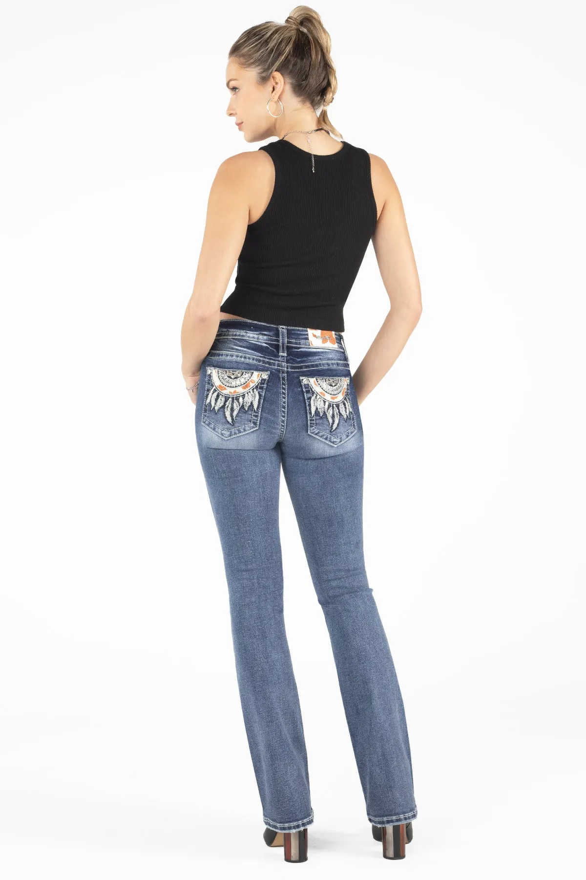 Cow Printed Dreamcatcher Bootcut Jeans sold by Miss Me product image thumbnail 5
