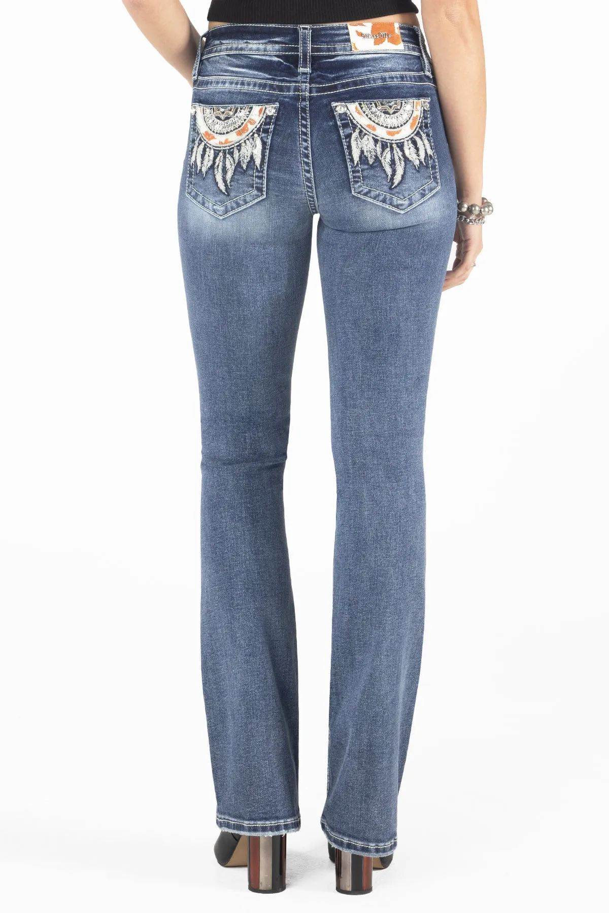 Cow Printed Dreamcatcher Bootcut Jeans sold by Miss Me