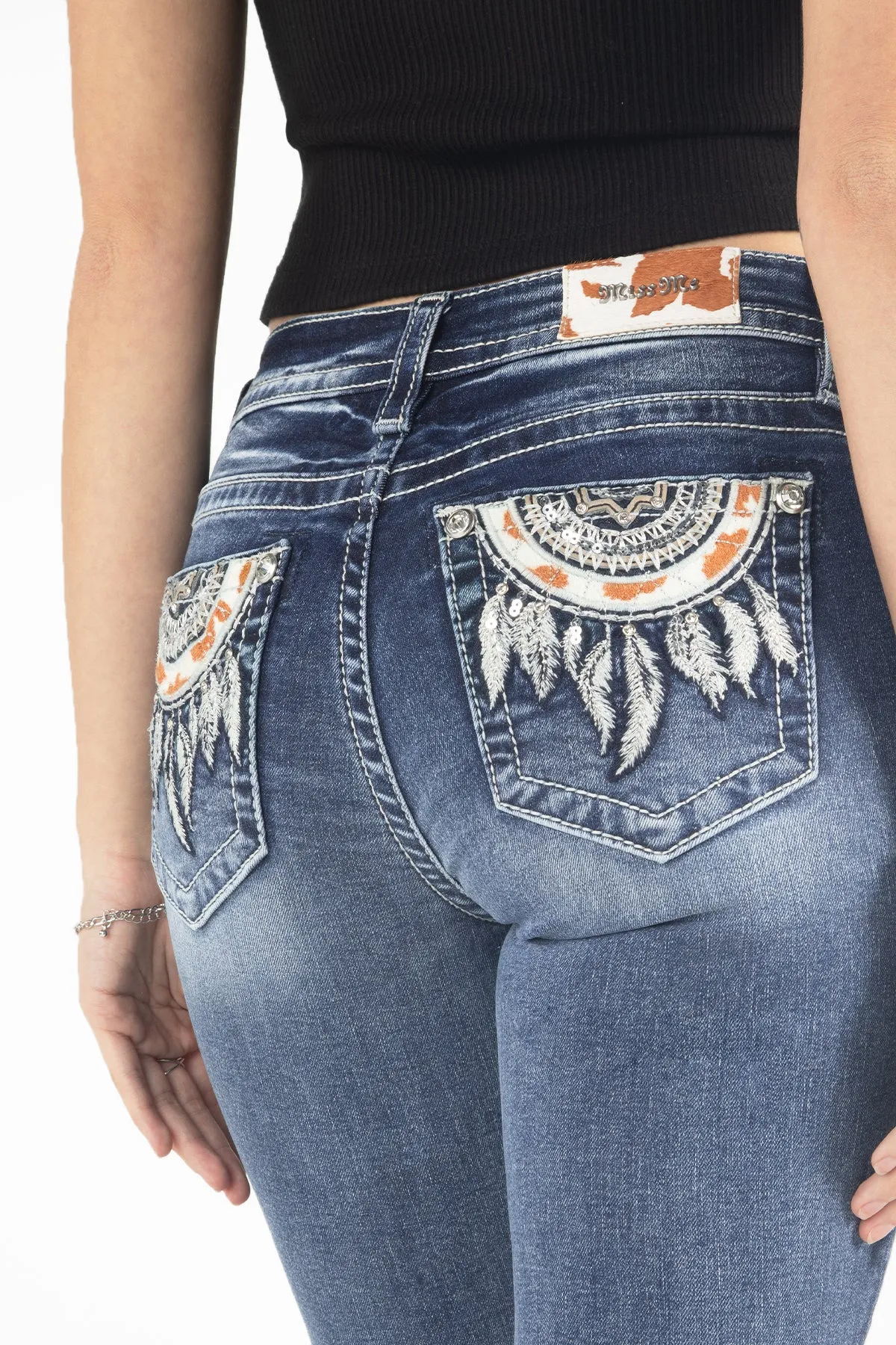 Cow Printed Dreamcatcher Bootcut Jeans sold by Miss Me product image thumbnail 3