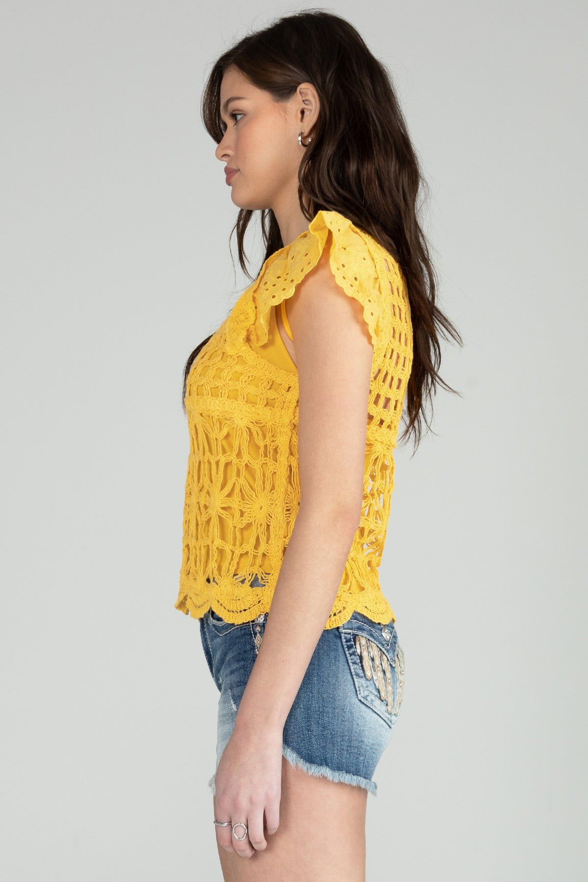 Cropped Crochet Knit Top sold by Miss Me product image thumbnail 2