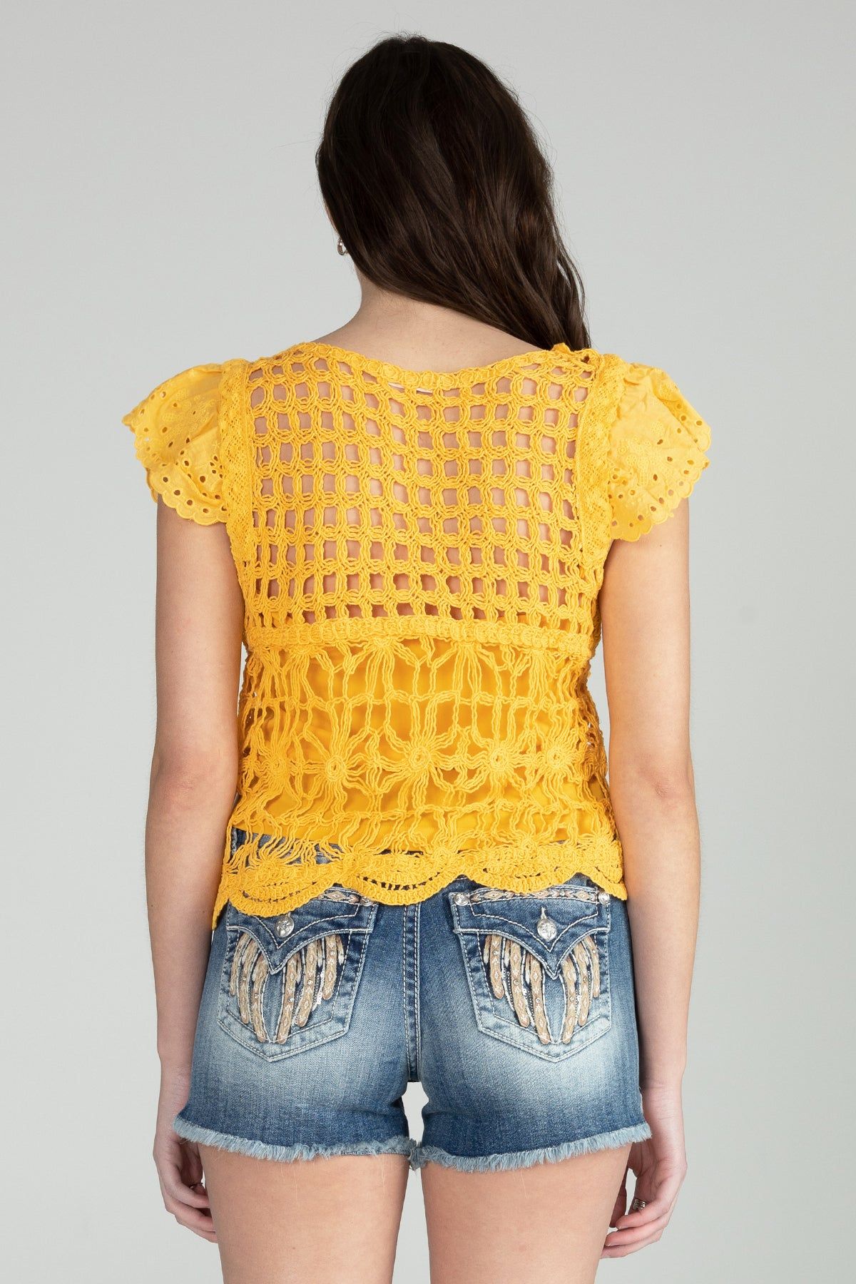 Cropped Crochet Knit Top sold by Miss Me product image thumbnail 3