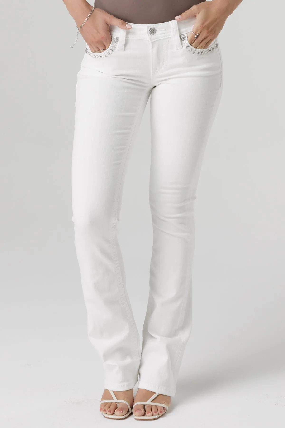 Aspen White Stitch Bootcut Jeans sold by Miss Me product image thumbnail 4