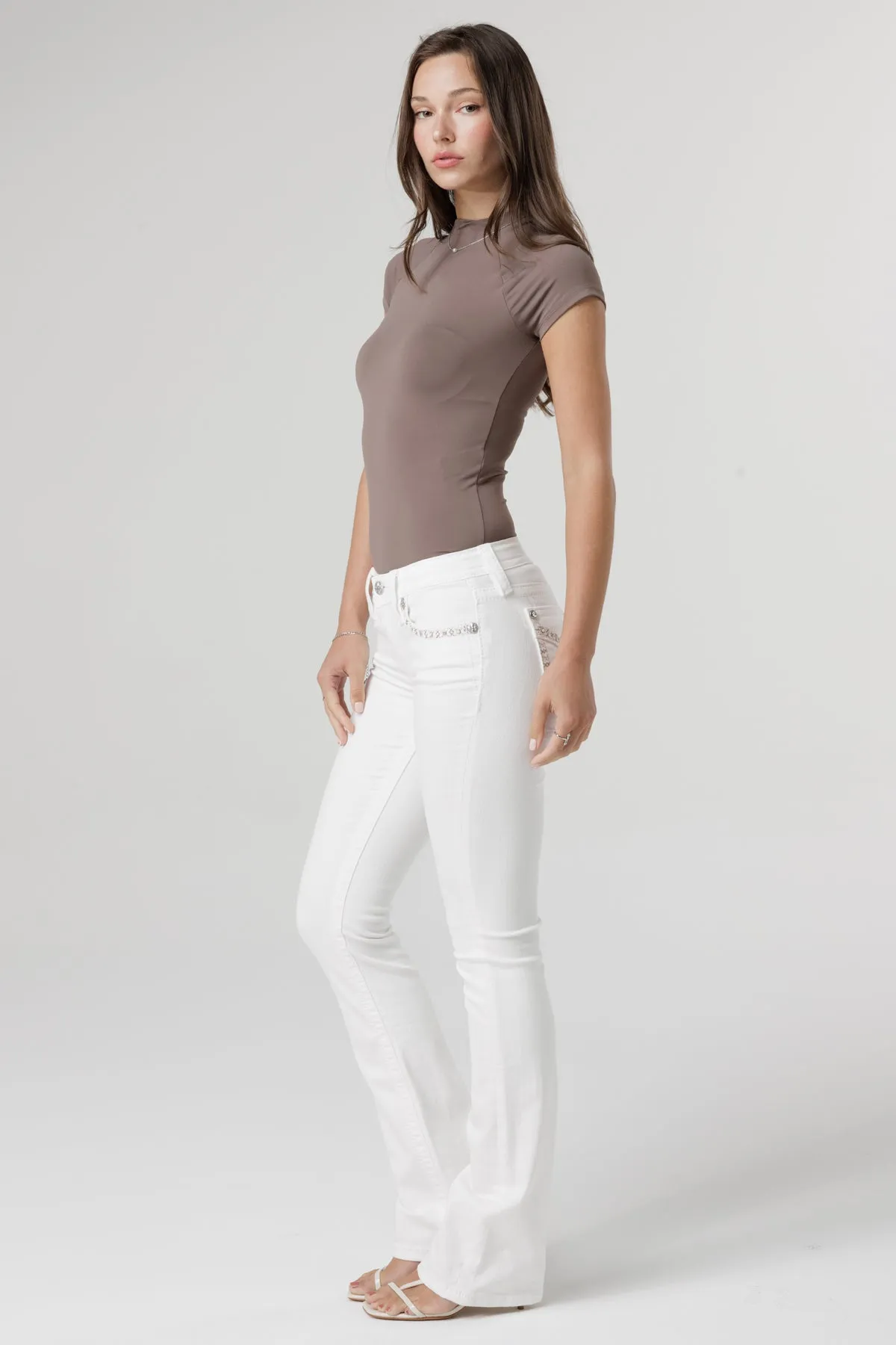 Aspen White Stitch Bootcut Jeans sold by Miss Me product image thumbnail 5