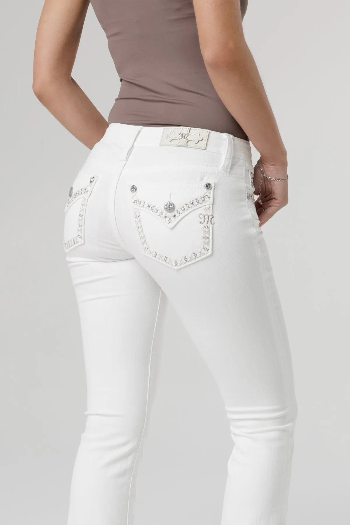 Aspen White Stitch Bootcut Jeans sold by Miss Me product image thumbnail 3
