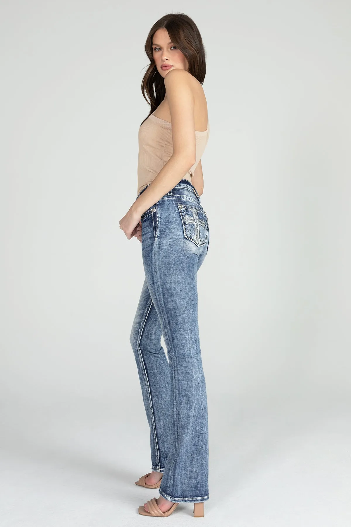 Acid Sequined Cross Bootcut Denim sold by Miss Me product image thumbnail 3