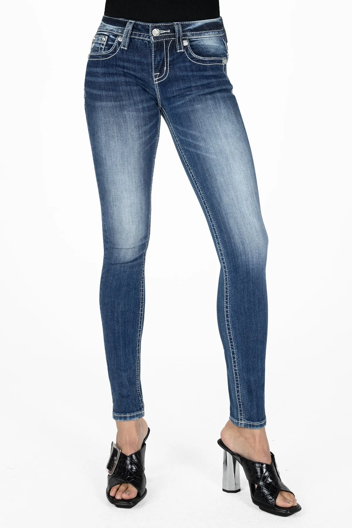 Cow Print Cross Skinny Jeans sold by Miss Me product image thumbnail 2