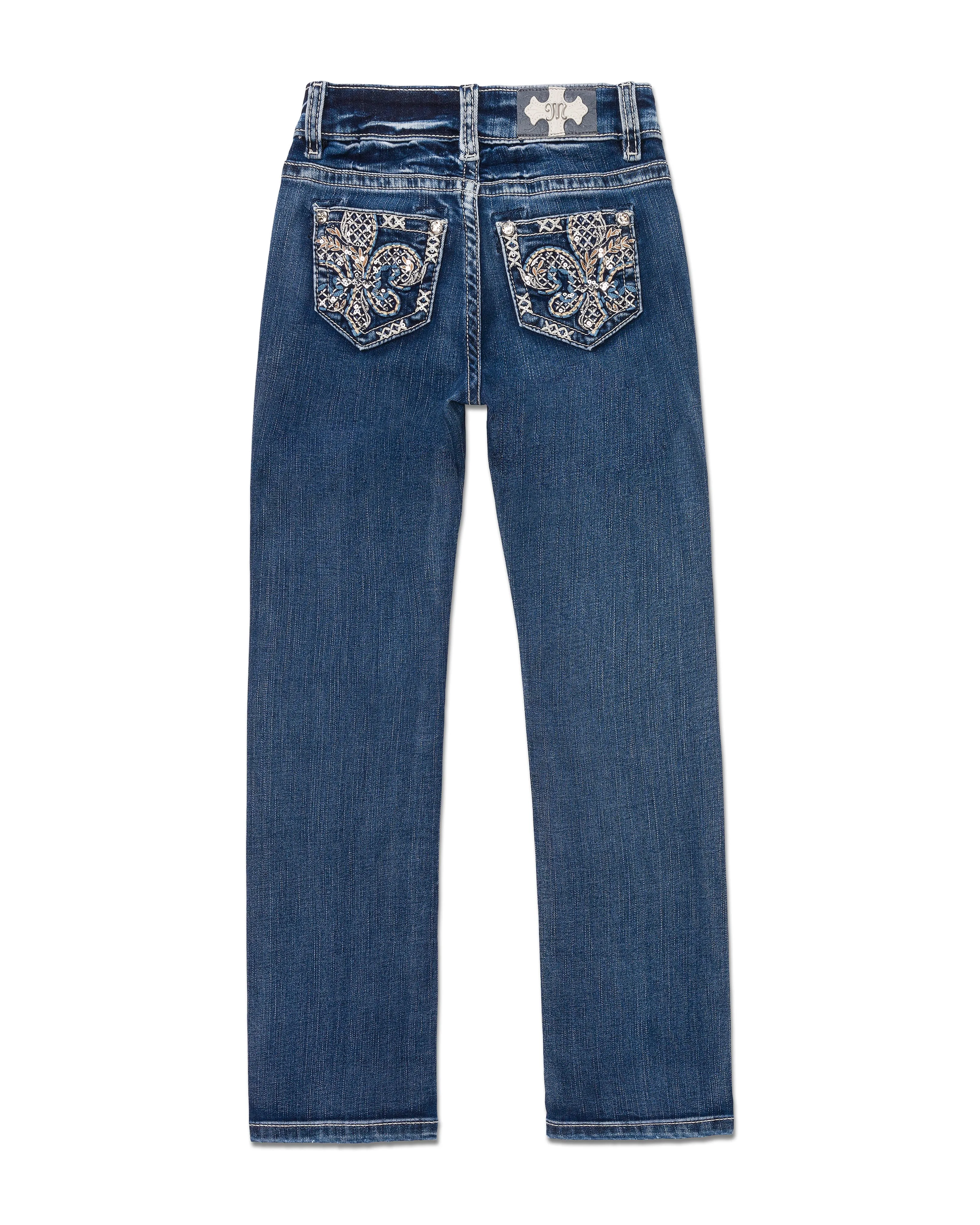 Girls Fleur Glass Straight Jeans sold by Miss Me