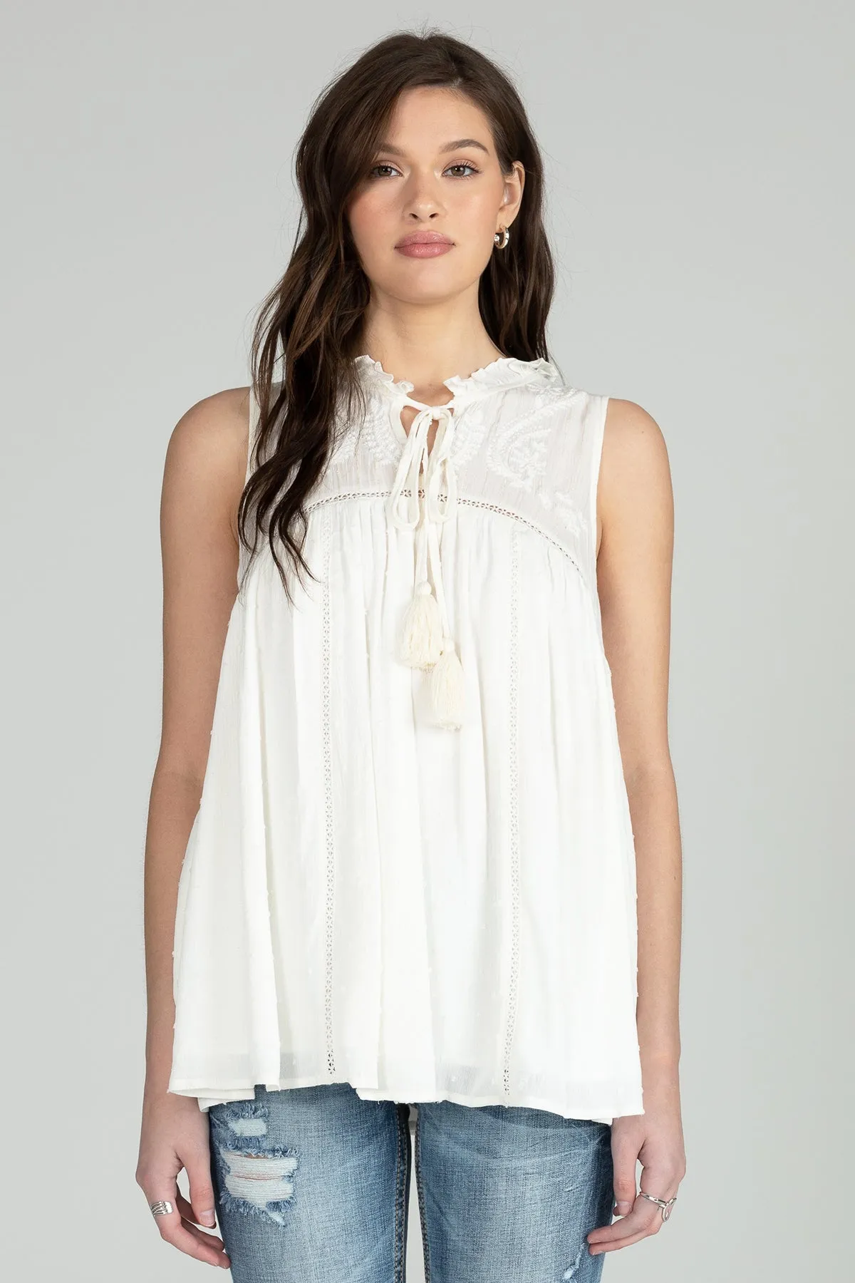 Front Tie Sleeveless Top sold by Miss Me product image thumbnail 2