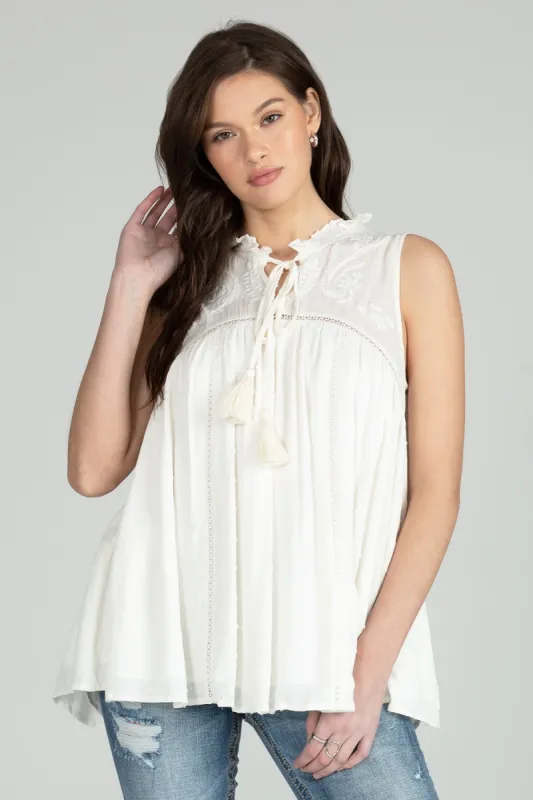 Front Tie Sleeveless Top sold by Miss Me