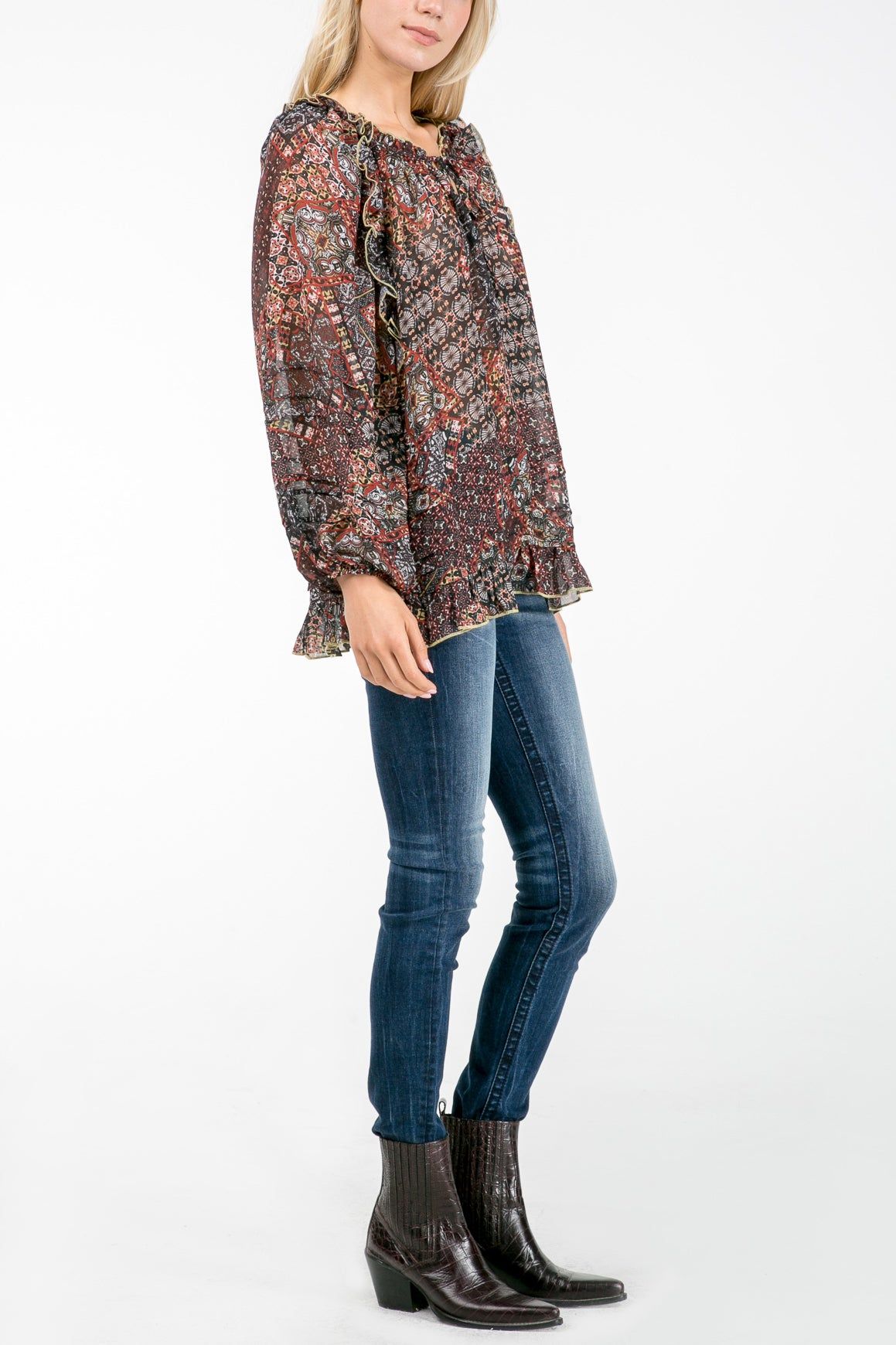 Paisley Print Peasant Blouse sold by Miss Me product image thumbnail 3