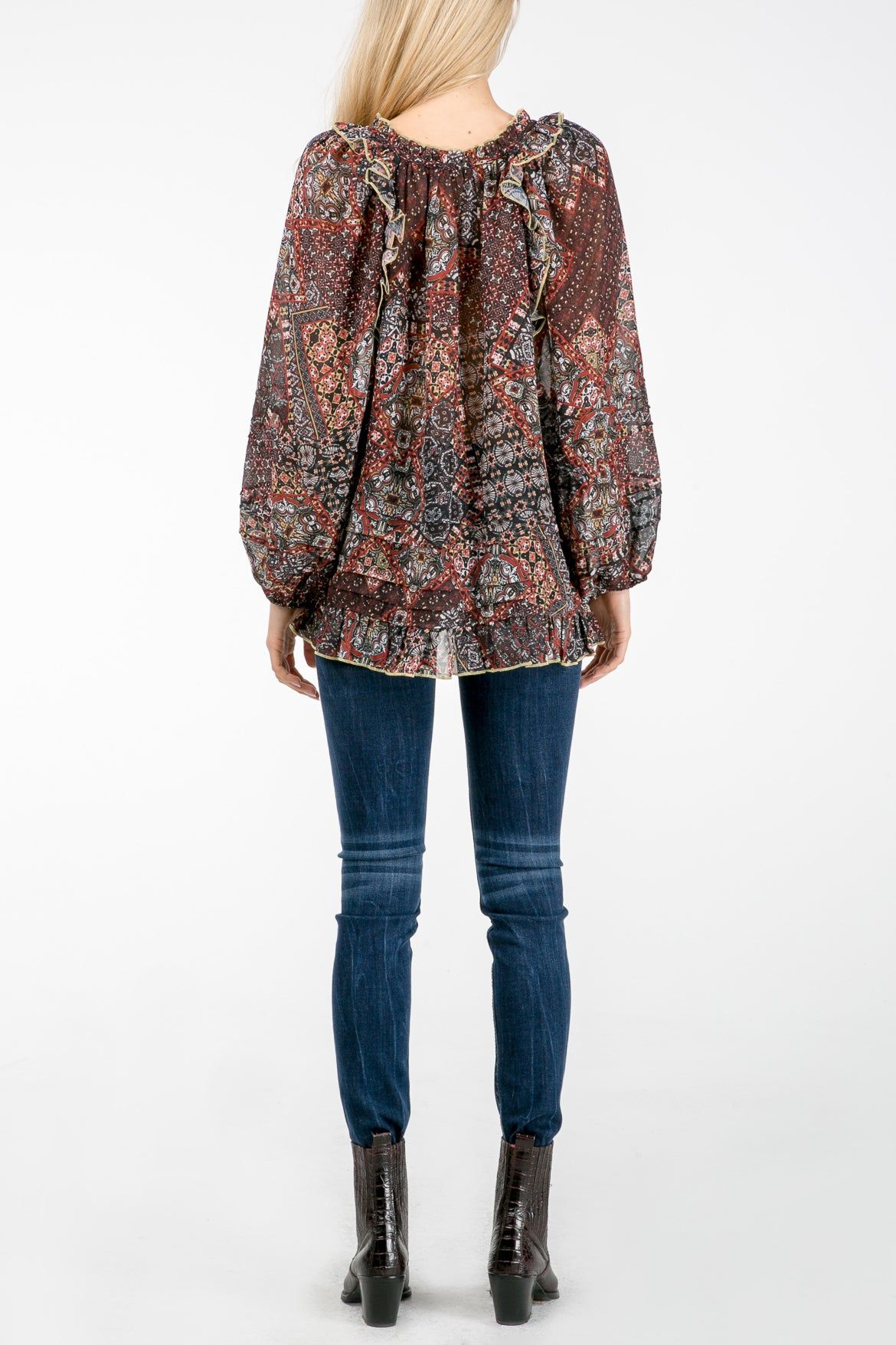 Paisley Print Peasant Blouse sold by Miss Me product image thumbnail 2