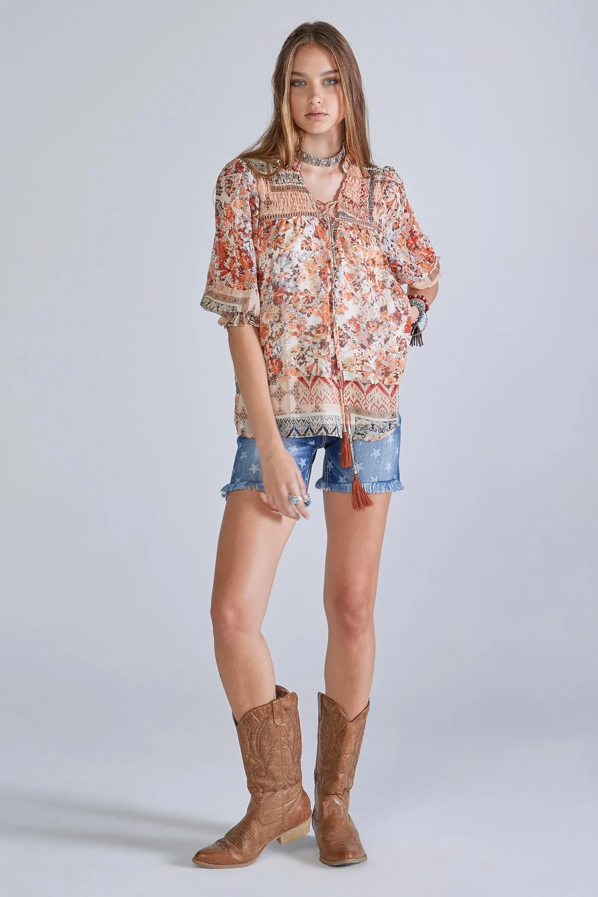 Floral Print Top sold by Miss Me product image thumbnail 4
