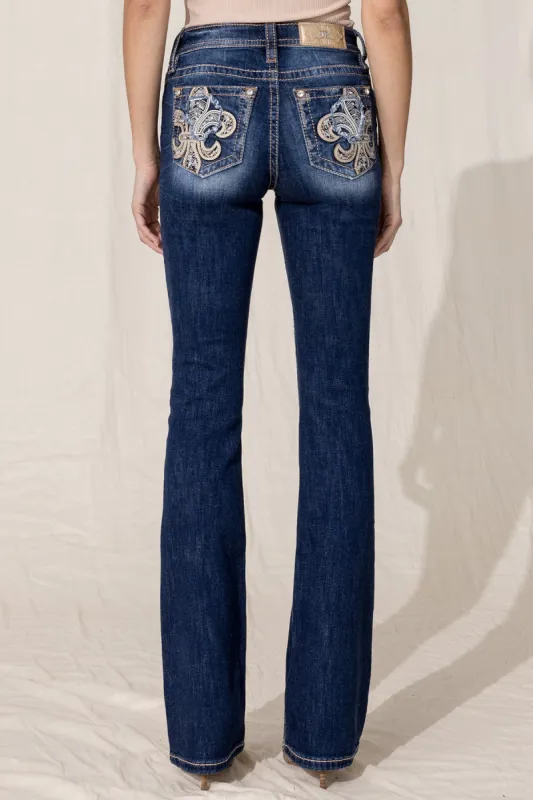 Crystal Fleur De Lis Bootcut Jeans sold by Miss Me
