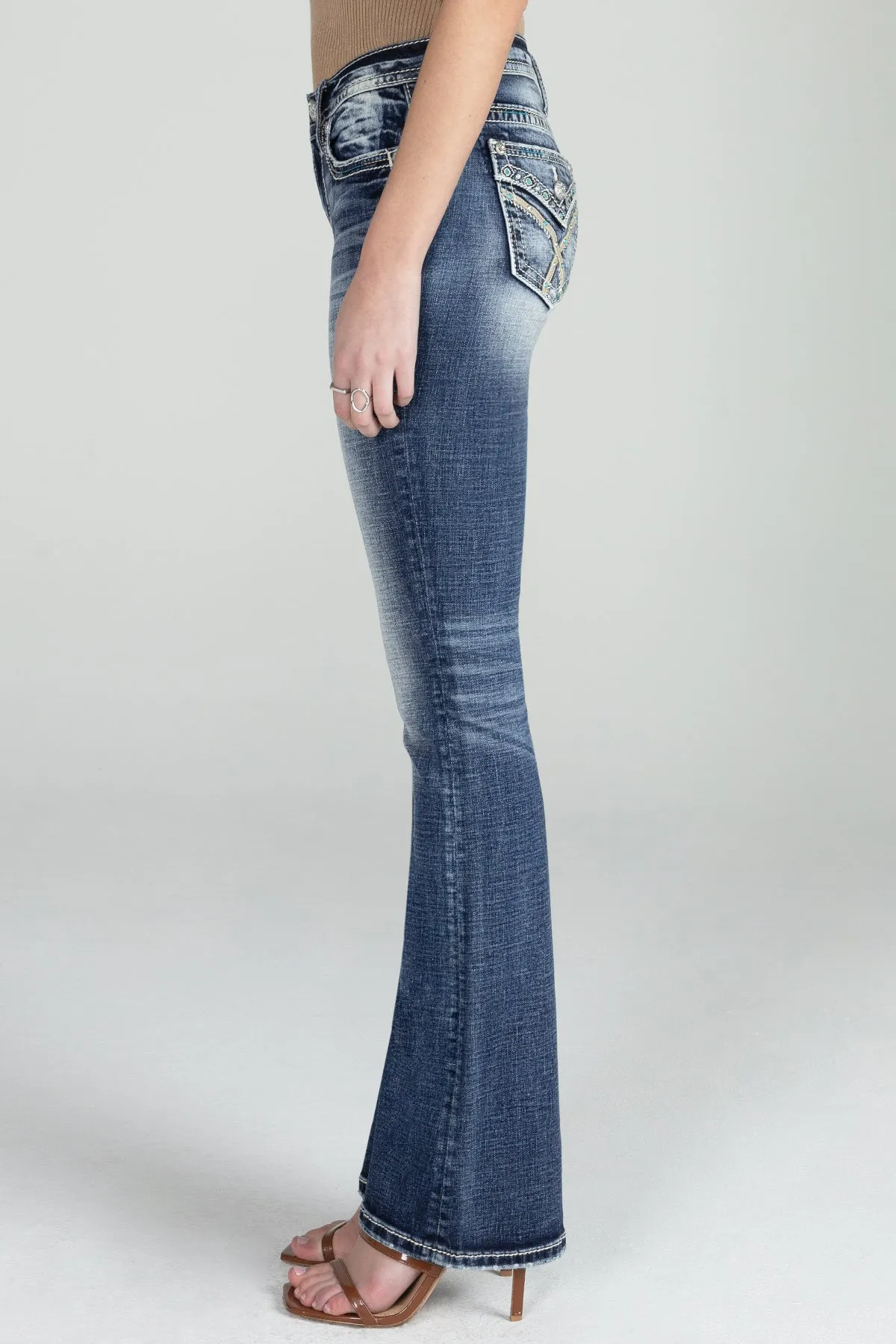 Blue Aztec Bootcut Jeans sold by Miss Me product image thumbnail 4