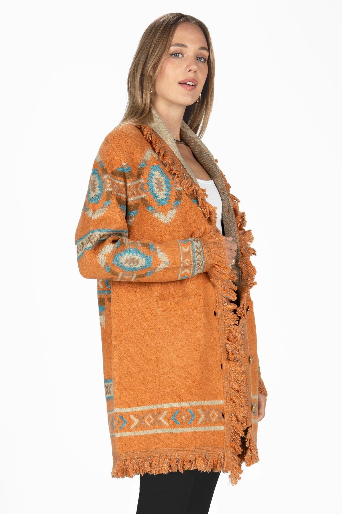 Aztec Button Front Cardigan sold by Miss Me product image thumbnail 2