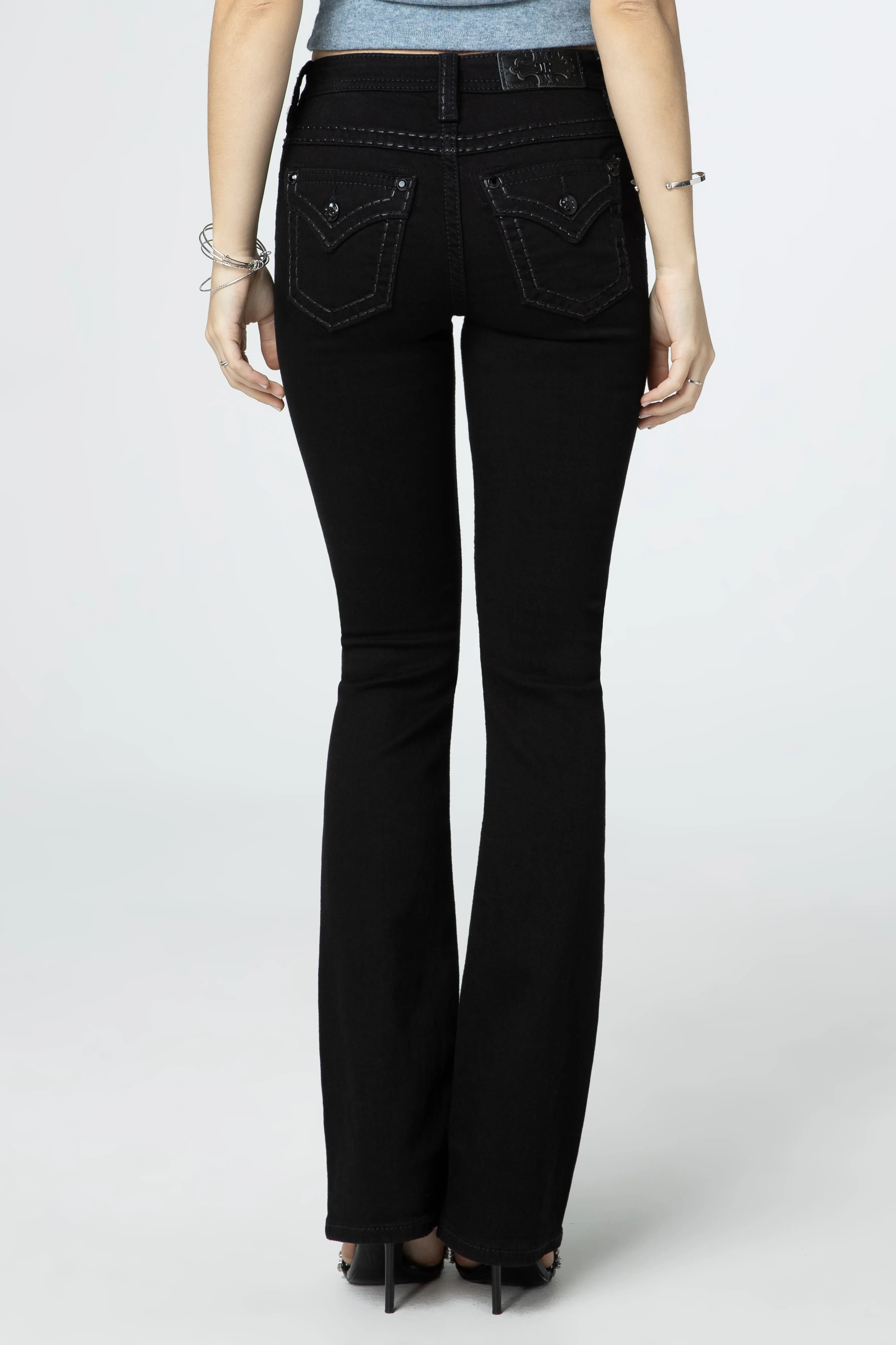Classic Black Stitched Bootcut Jeans sold by Miss Me
