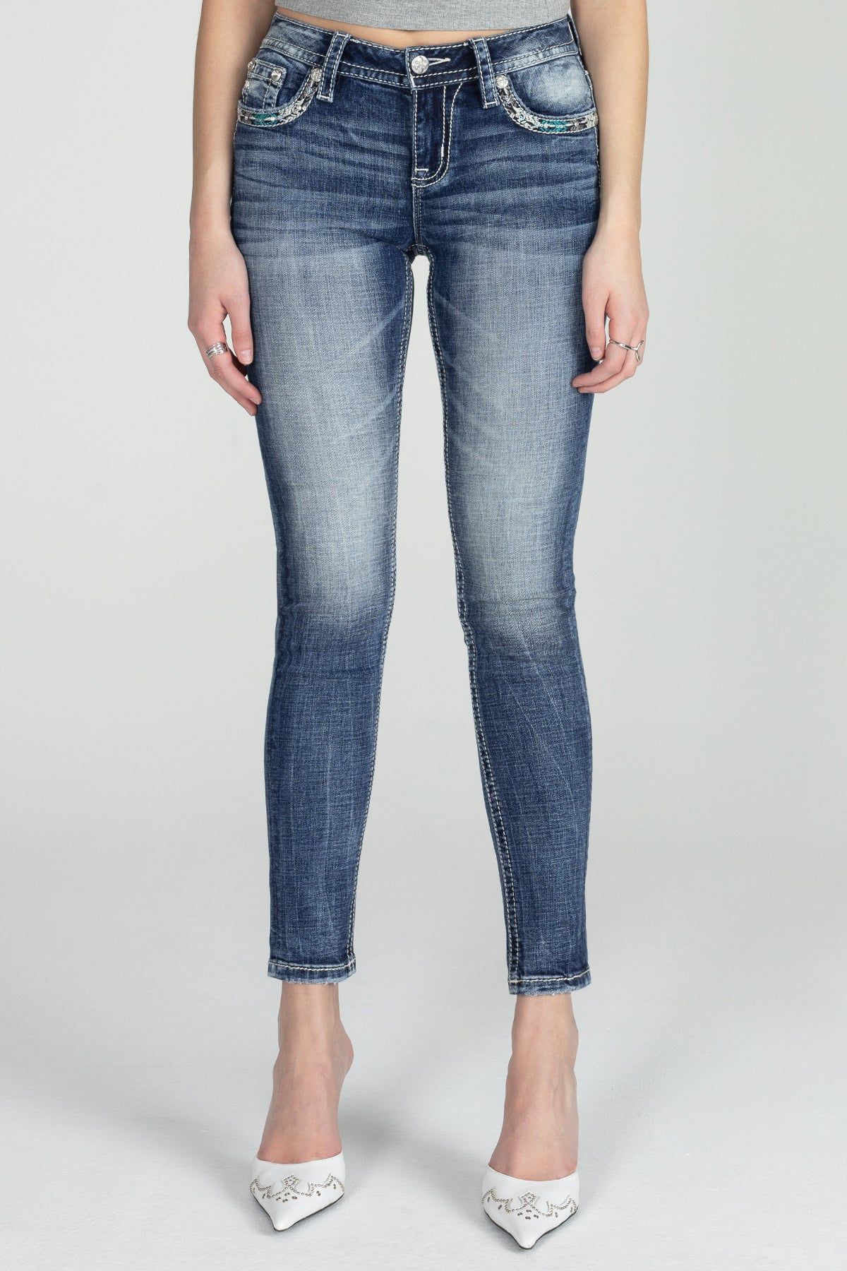 Multicolor Patterned Skinny Jeans sold by Miss Me product image thumbnail 5