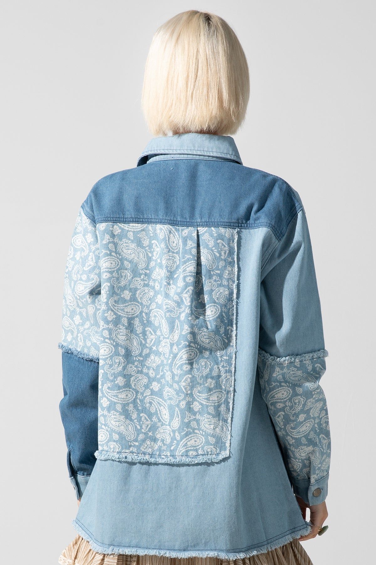 Paisley Contrast Denim Shacket sold by Miss Me product image thumbnail 2