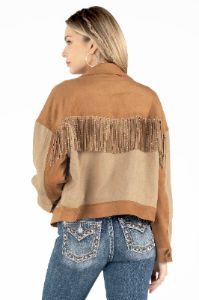 Western Faux Suede Fringed Jacket sold by Miss Me