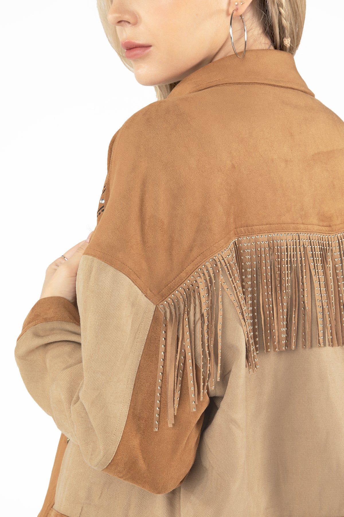 Western Faux Suede Fringed Jacket sold by Miss Me product image thumbnail 5
