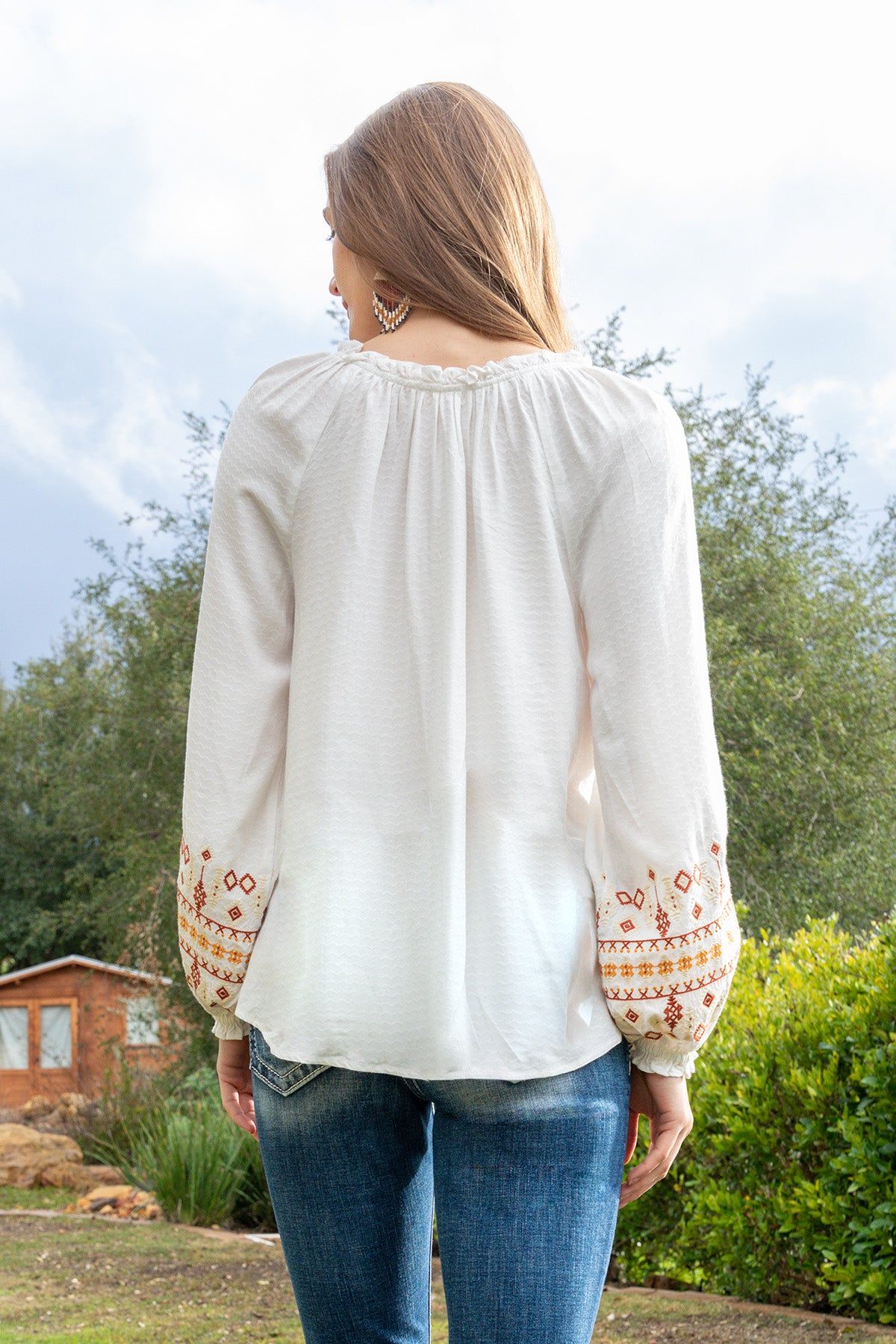 Embroidered Peasant Blouse sold by Miss Me product image thumbnail 2