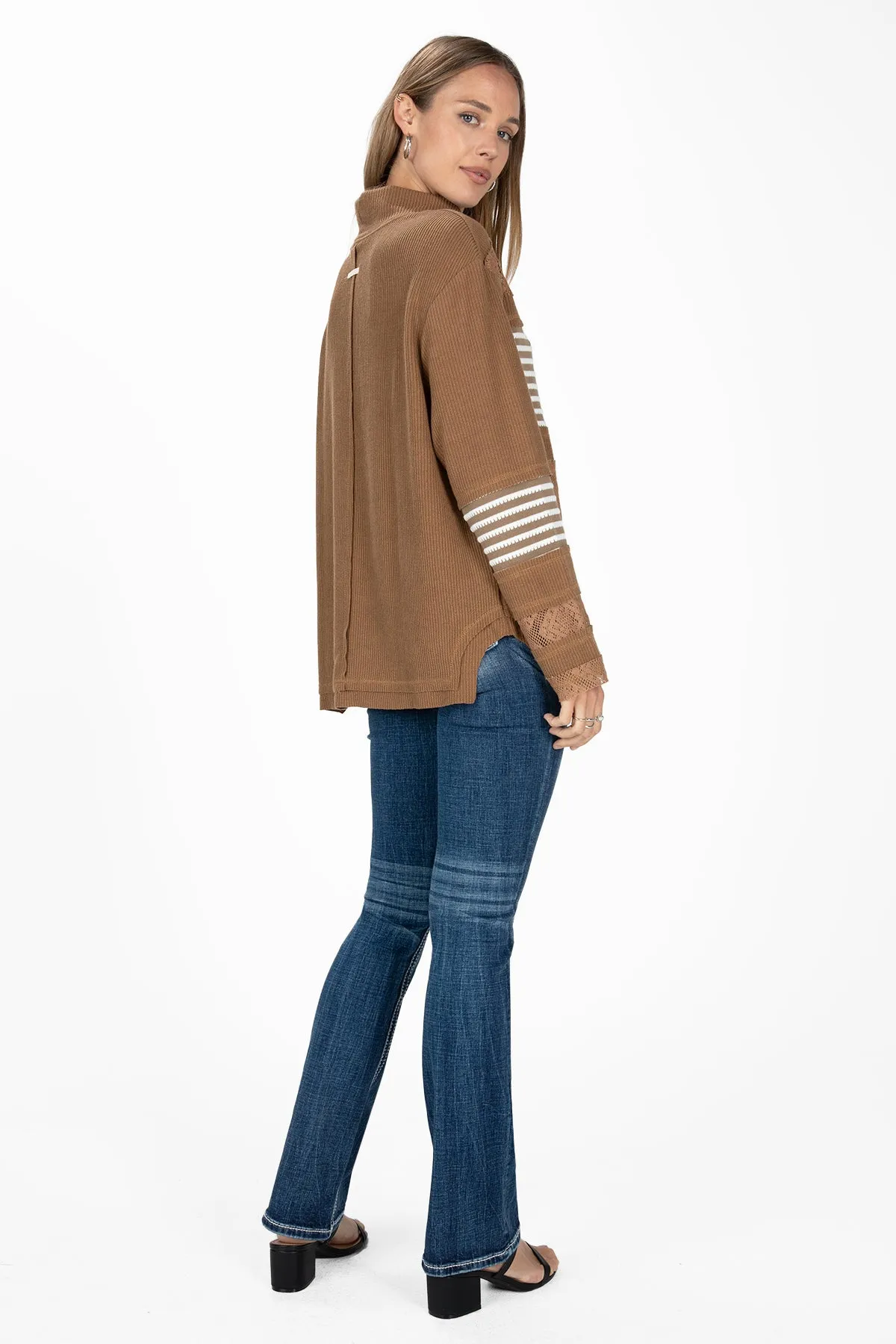 Lace & Stripes Long Sleeve Top sold by Miss Me product image thumbnail 3