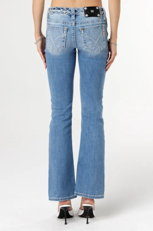 Stitched Belt Bootcut Jeans sold by Miss Me