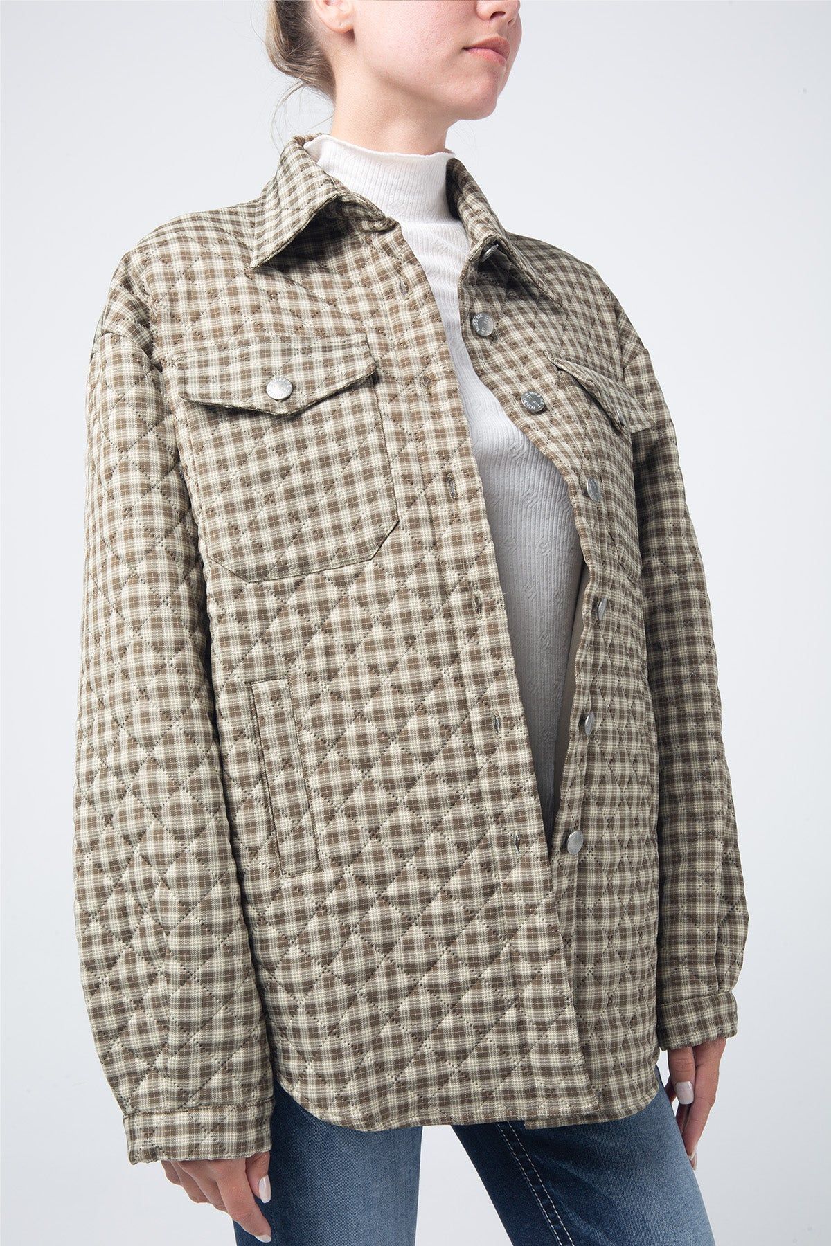 Quilted Plaid Shacket sold by Miss Me product image thumbnail 3