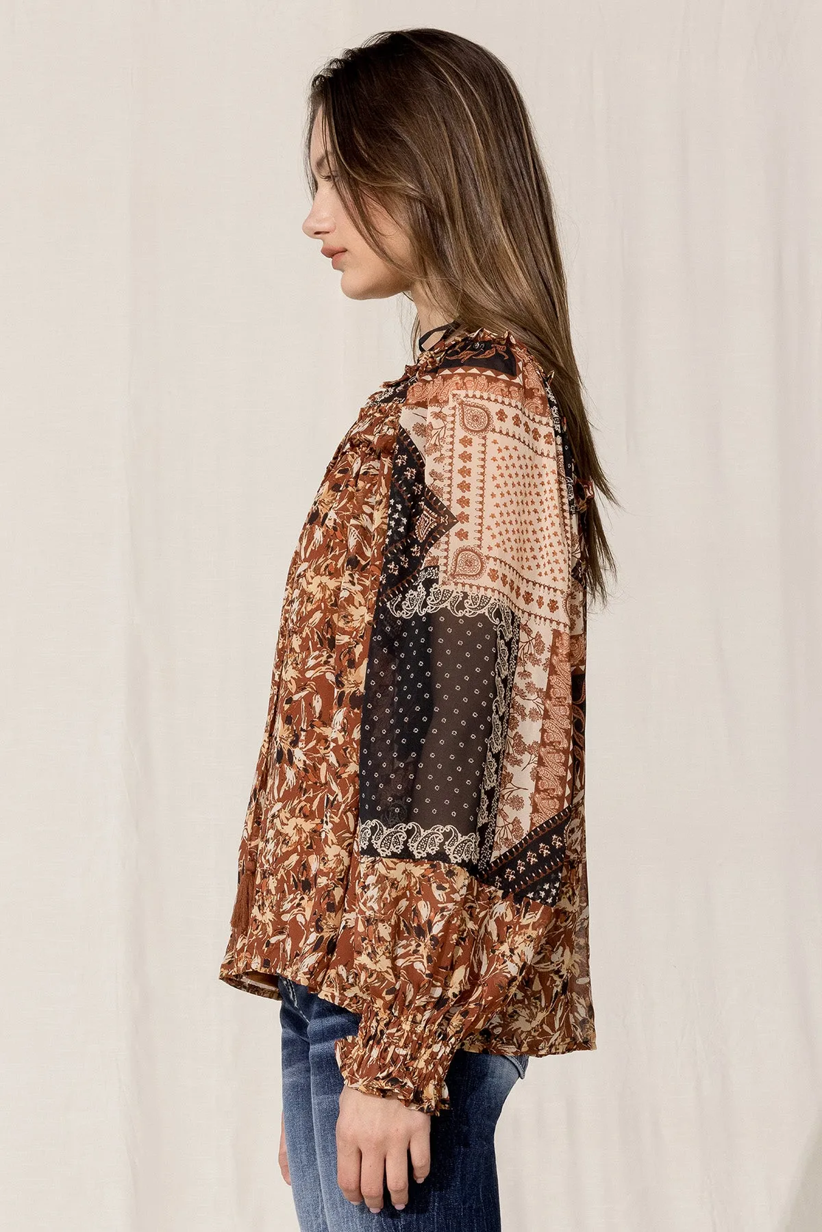 Chiffon Floral Blouse sold by Miss Me product image thumbnail 3