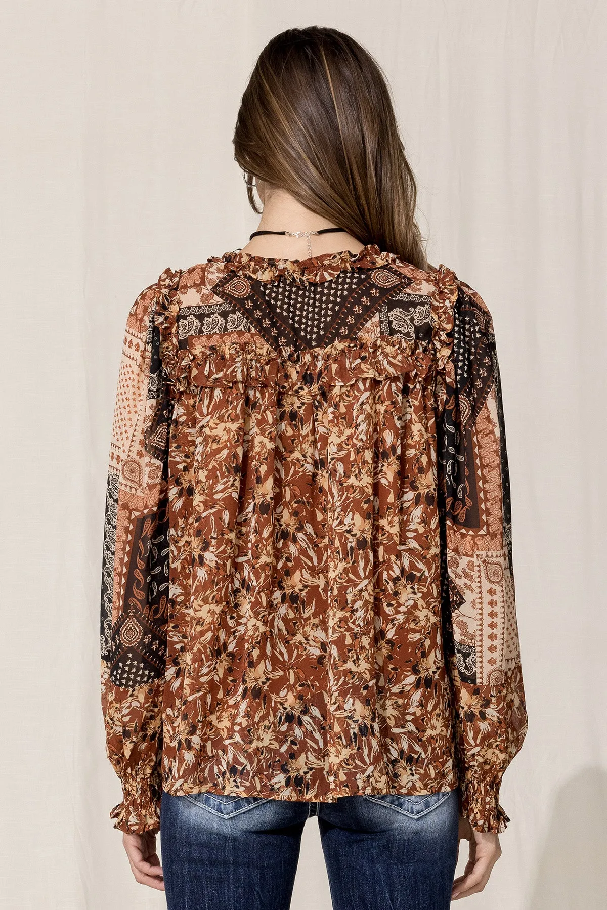 Chiffon Floral Blouse sold by Miss Me product image thumbnail 2
