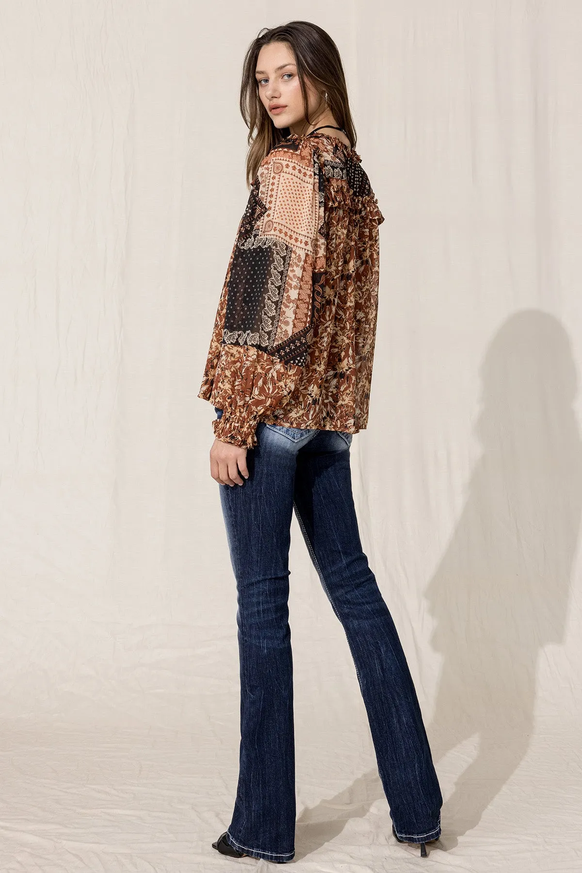 Chiffon Floral Blouse sold by Miss Me product image thumbnail 5