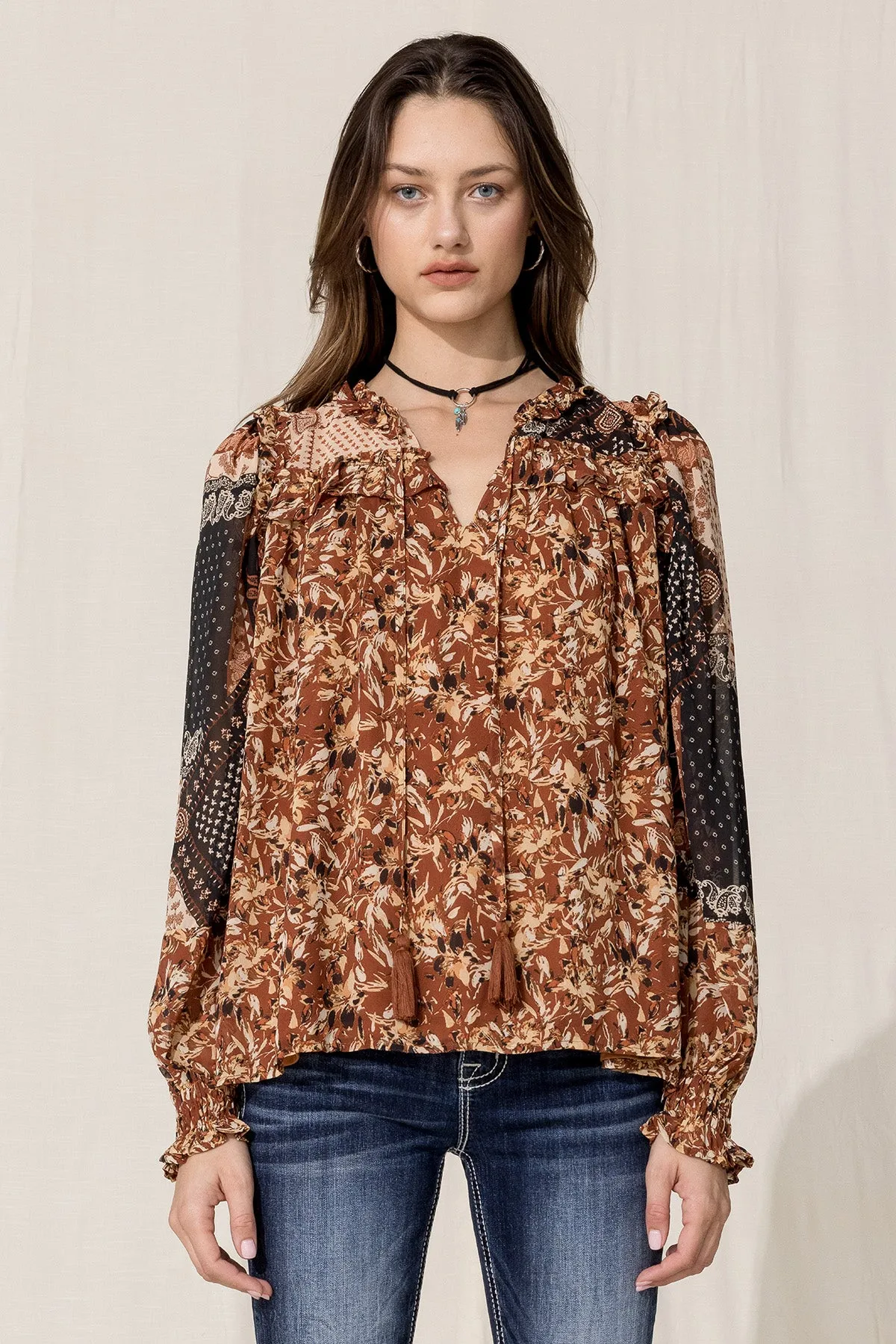 Chiffon Floral Blouse sold by Miss Me