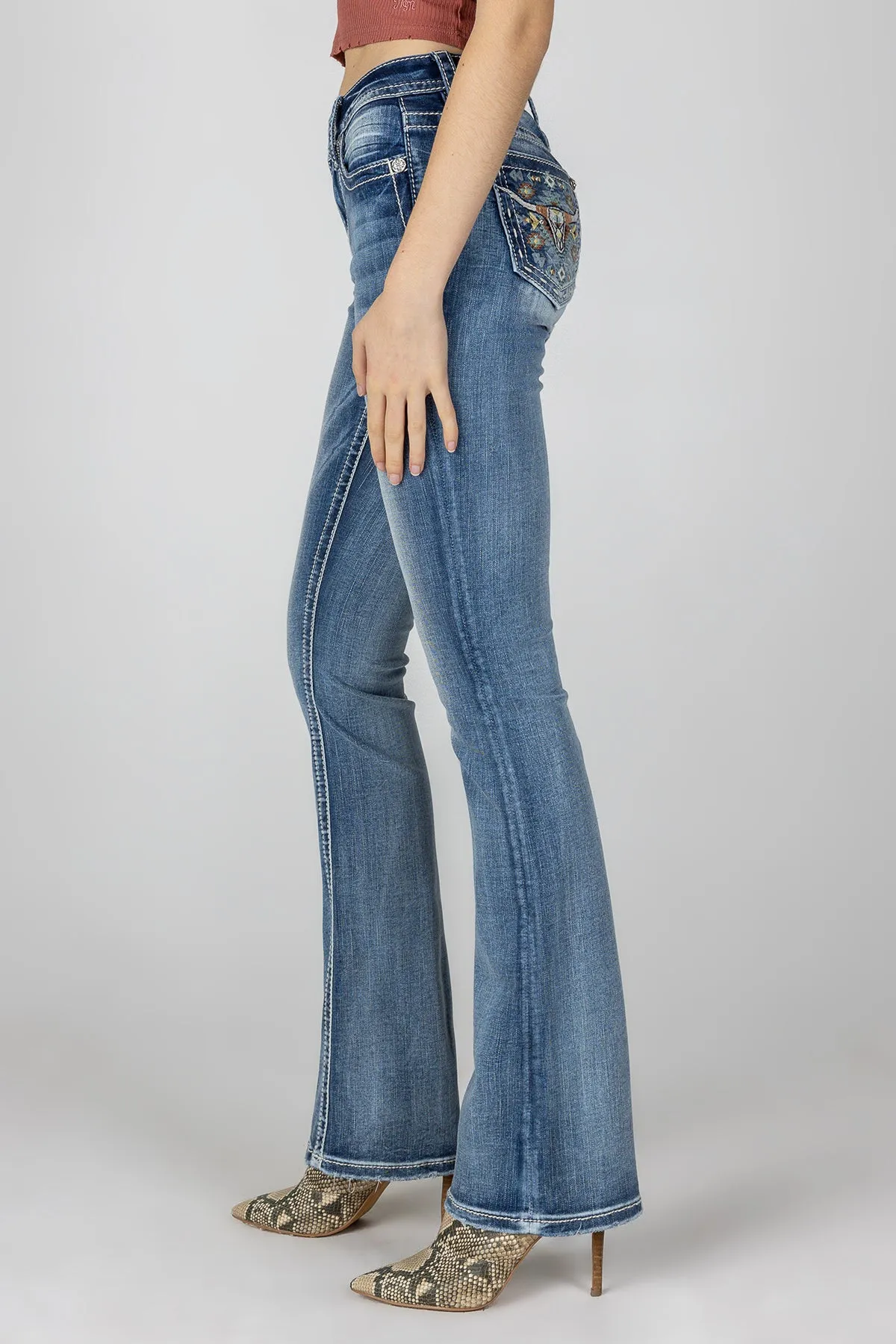 Turquoise Native Longhorn Denim sold by Miss Me product image thumbnail 3