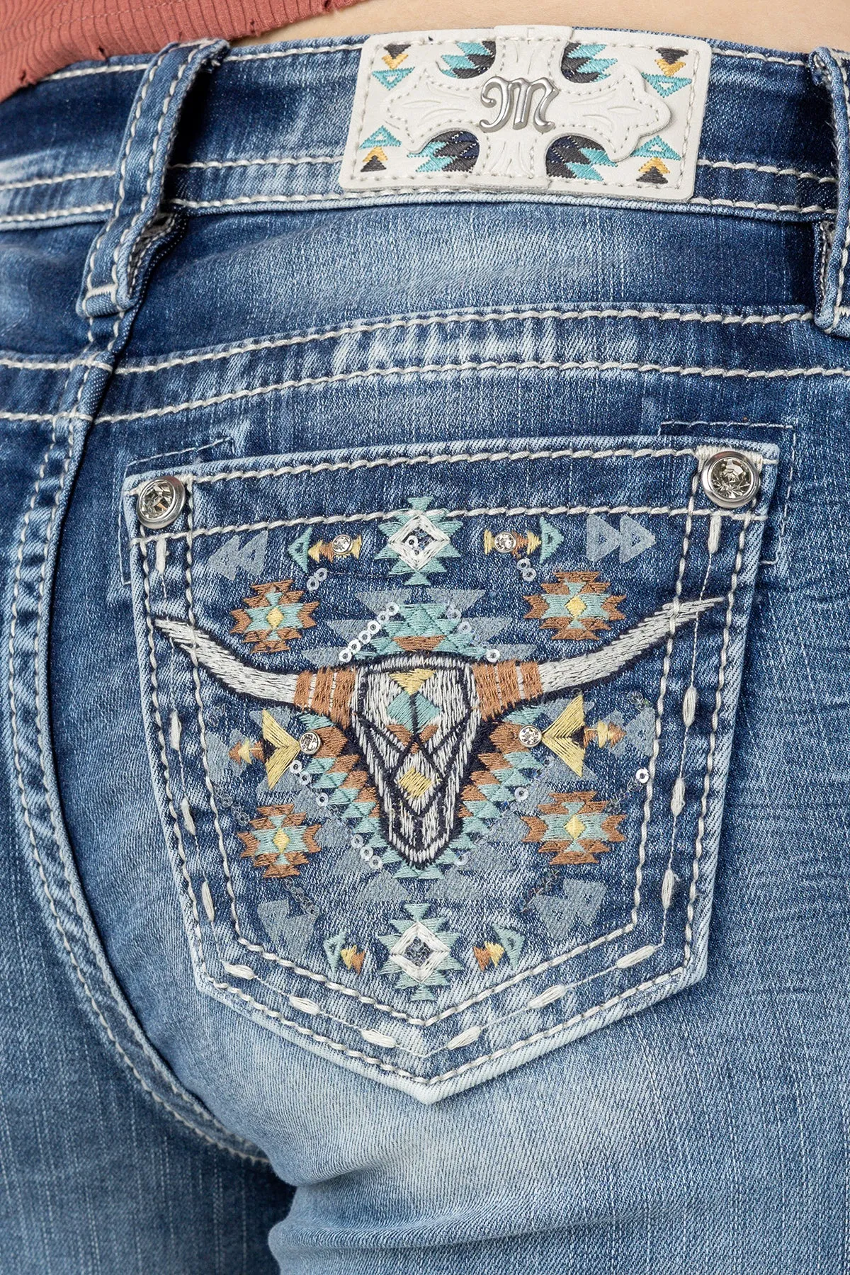 Turquoise Native Longhorn Denim sold by Miss Me product image thumbnail 5