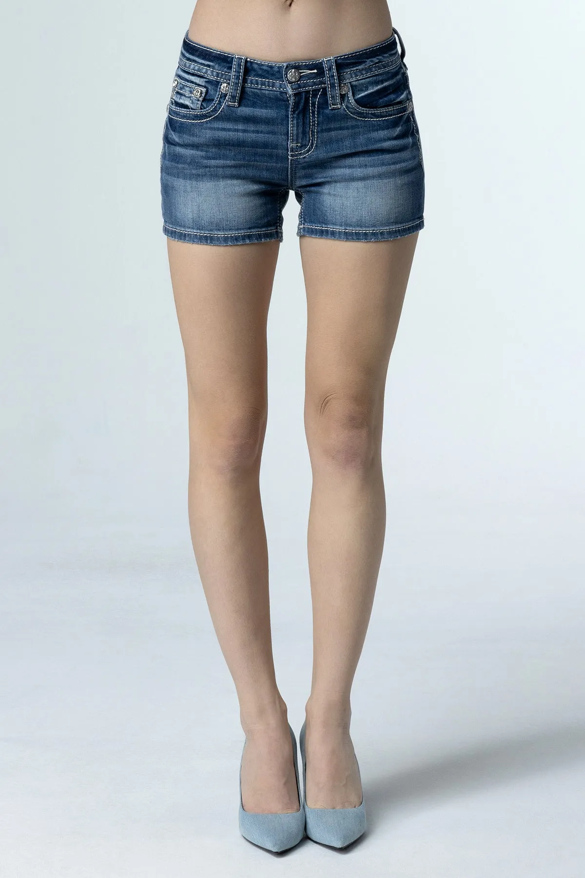 Pastel Cross Denim Shorts sold by Miss Me product image thumbnail 3