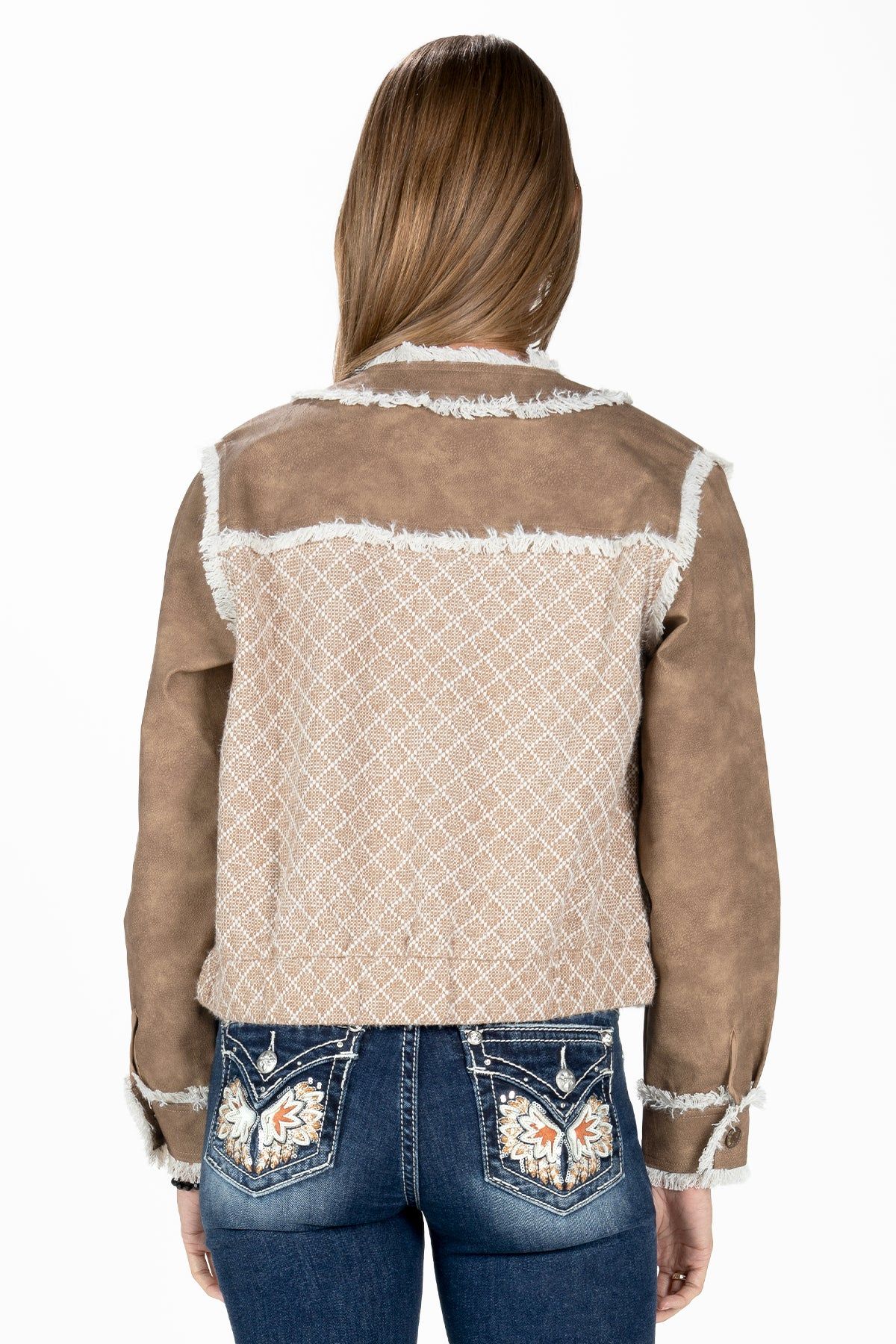 Faux Leather and Tweed Jacket sold by Miss Me product image thumbnail 4