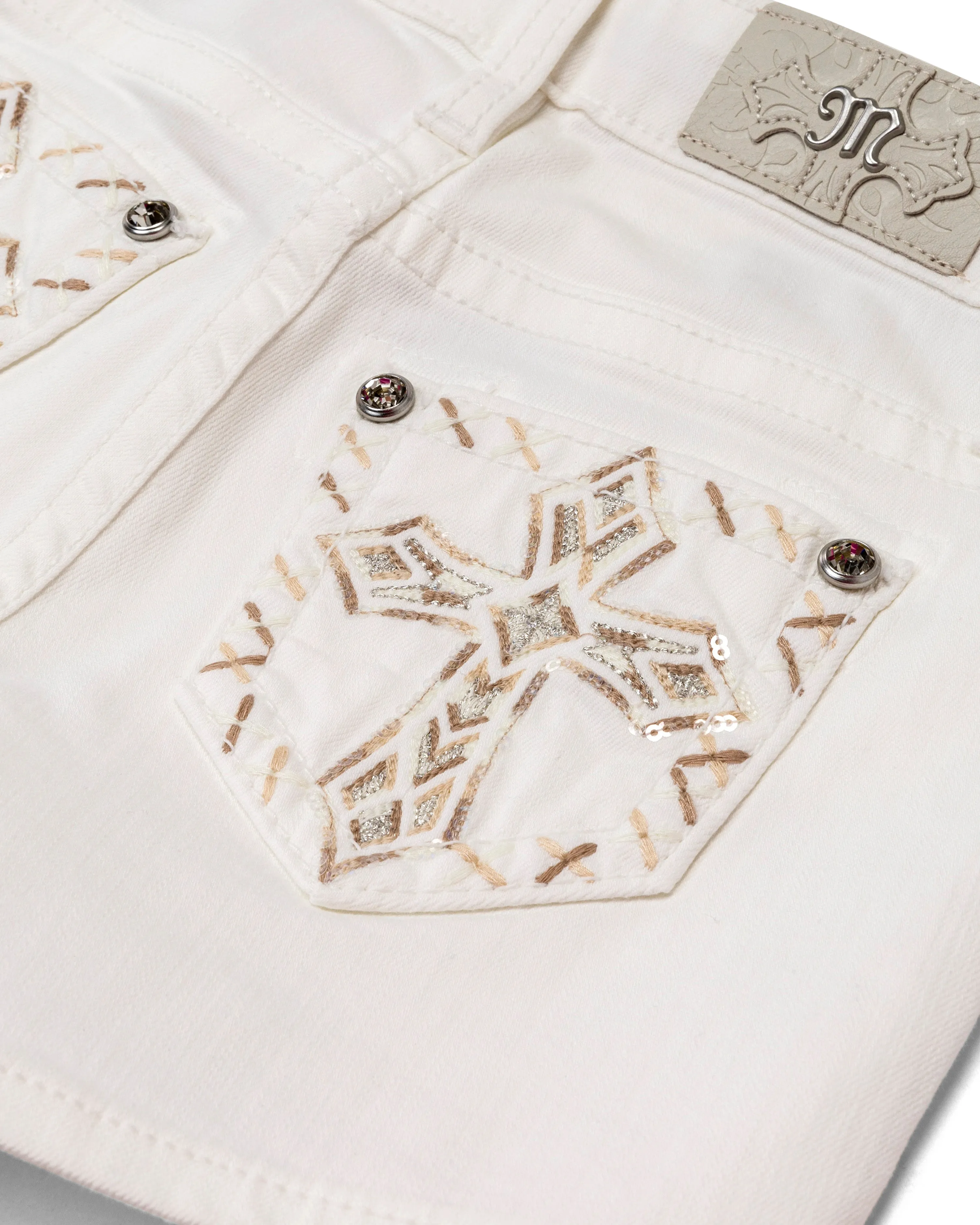 Girls Pastel Cross Denim Shorts sold by Miss Me product image thumbnail 3