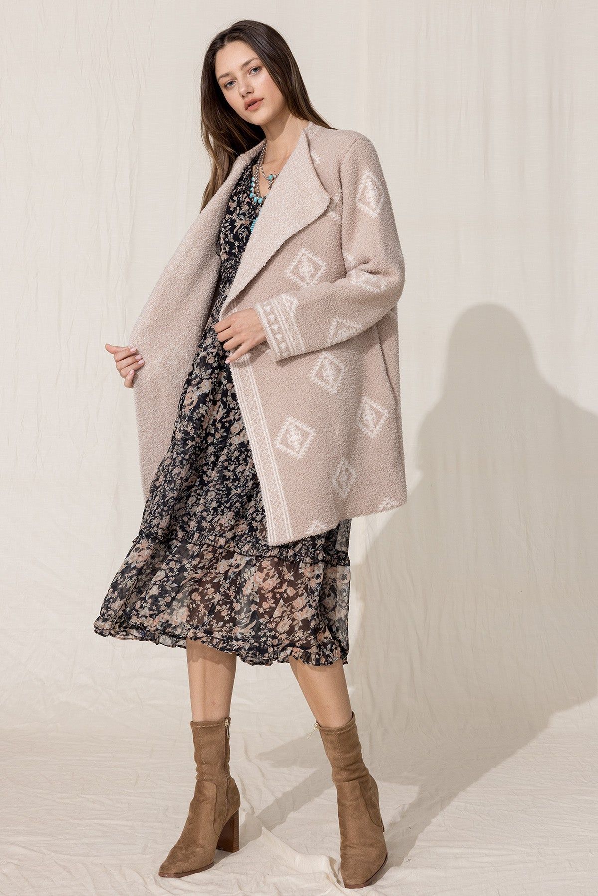 Printed Cardigan Sweater sold by Miss Me