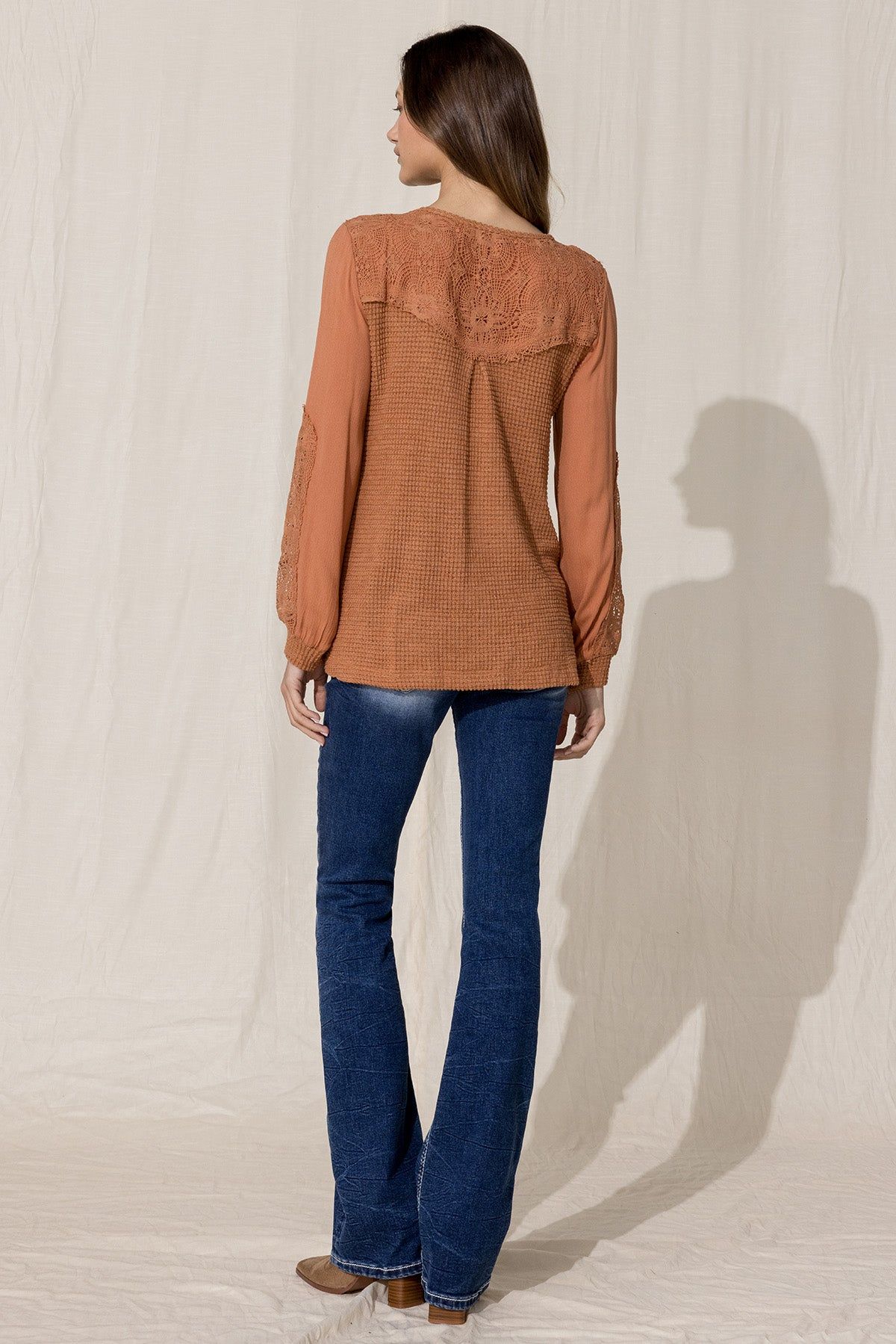 Crochet Waffle Knit Top sold by Miss Me product image thumbnail 5