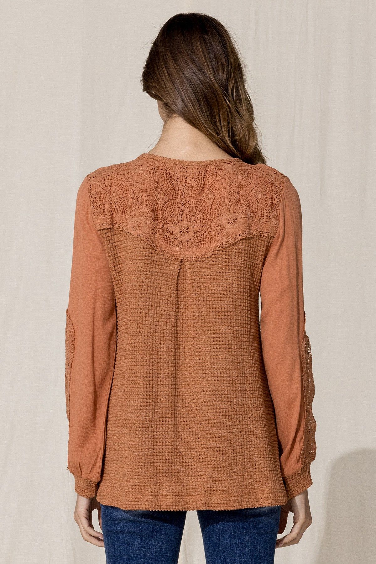 Crochet Waffle Knit Top sold by Miss Me product image thumbnail 2