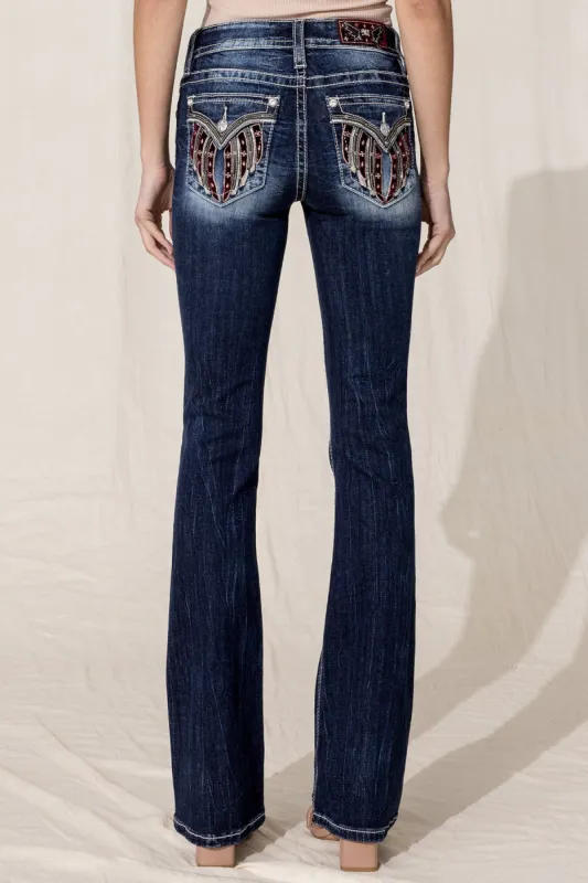 Velvet Wing Bootcut Jeans sold by Miss Me