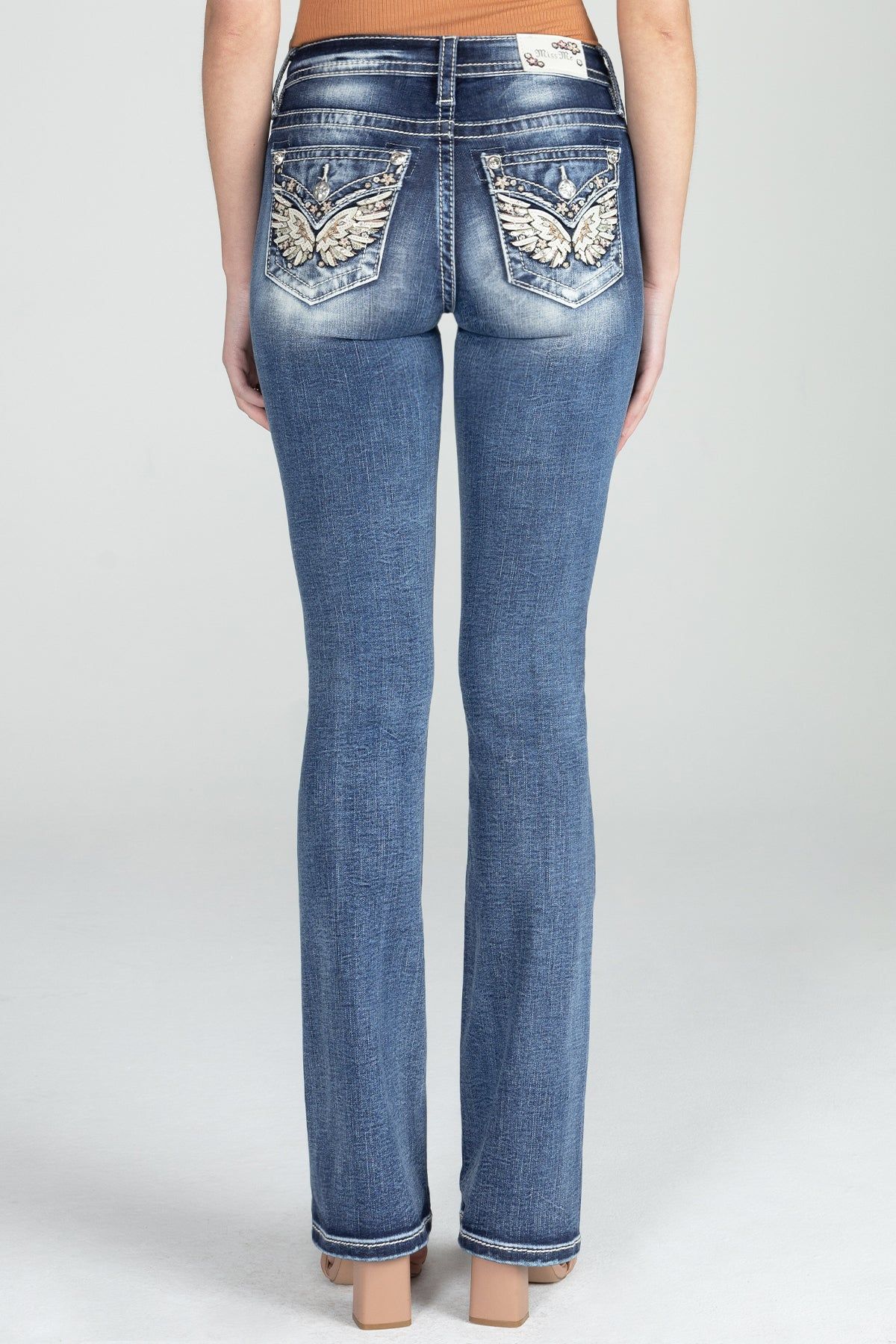 Floral Angel Wing Bootcut Denim sold by Miss Me product image thumbnail 4