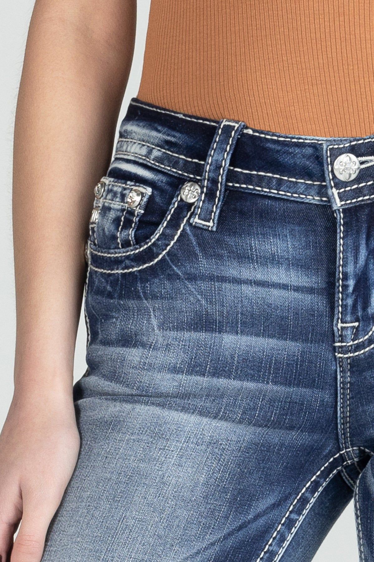 Floral Angel Wing Bootcut Denim sold by Miss Me product image thumbnail 5