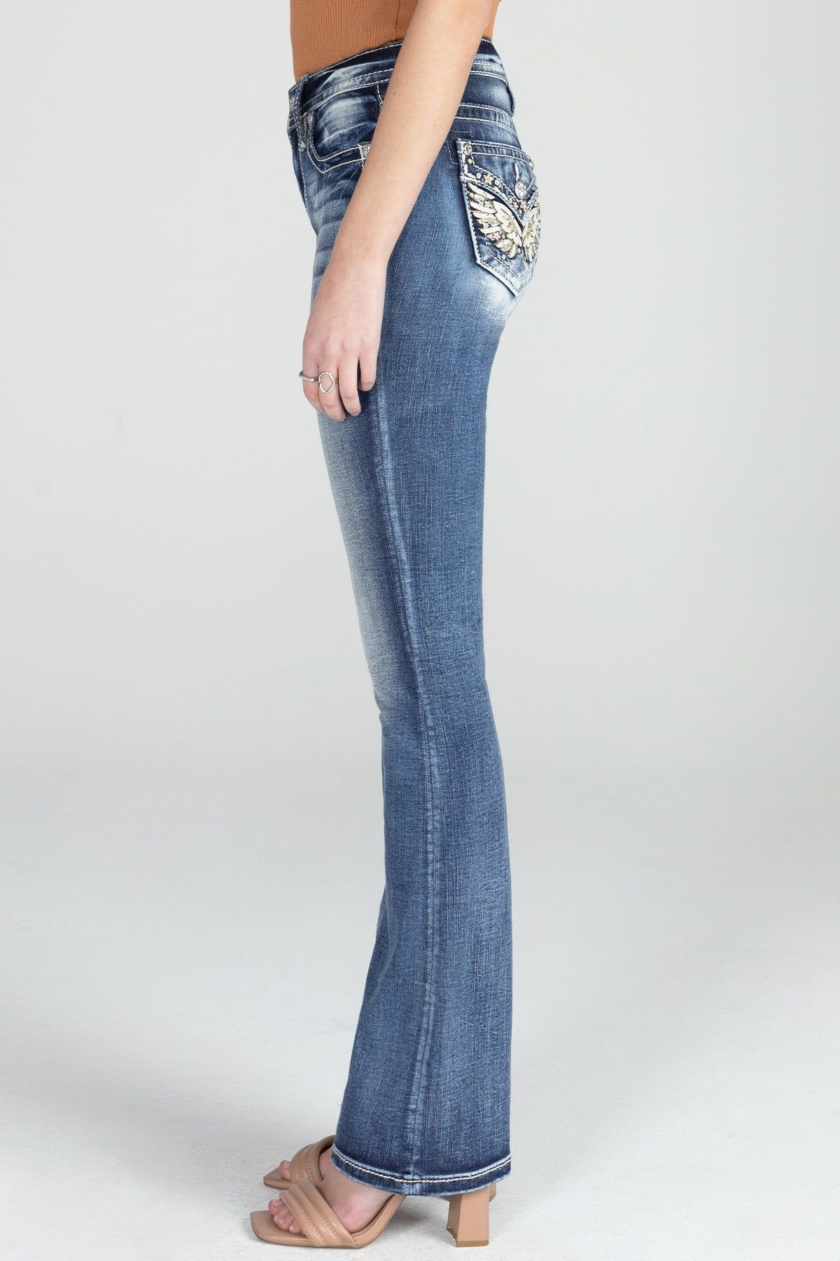 Floral Angel Wing Bootcut Denim sold by Miss Me product image thumbnail 3