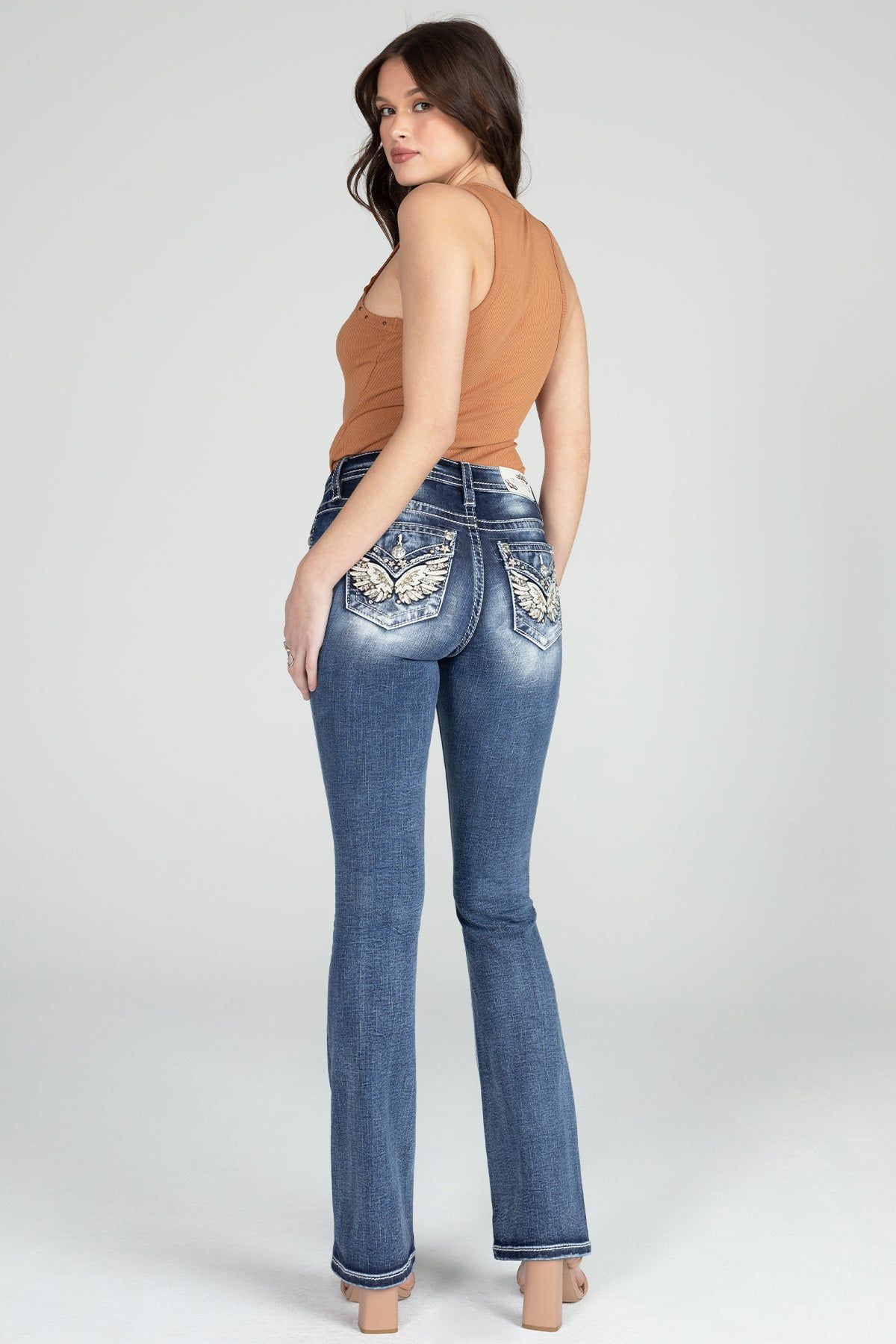 Floral Angel Wing Bootcut Denim sold by Miss Me product image thumbnail 8