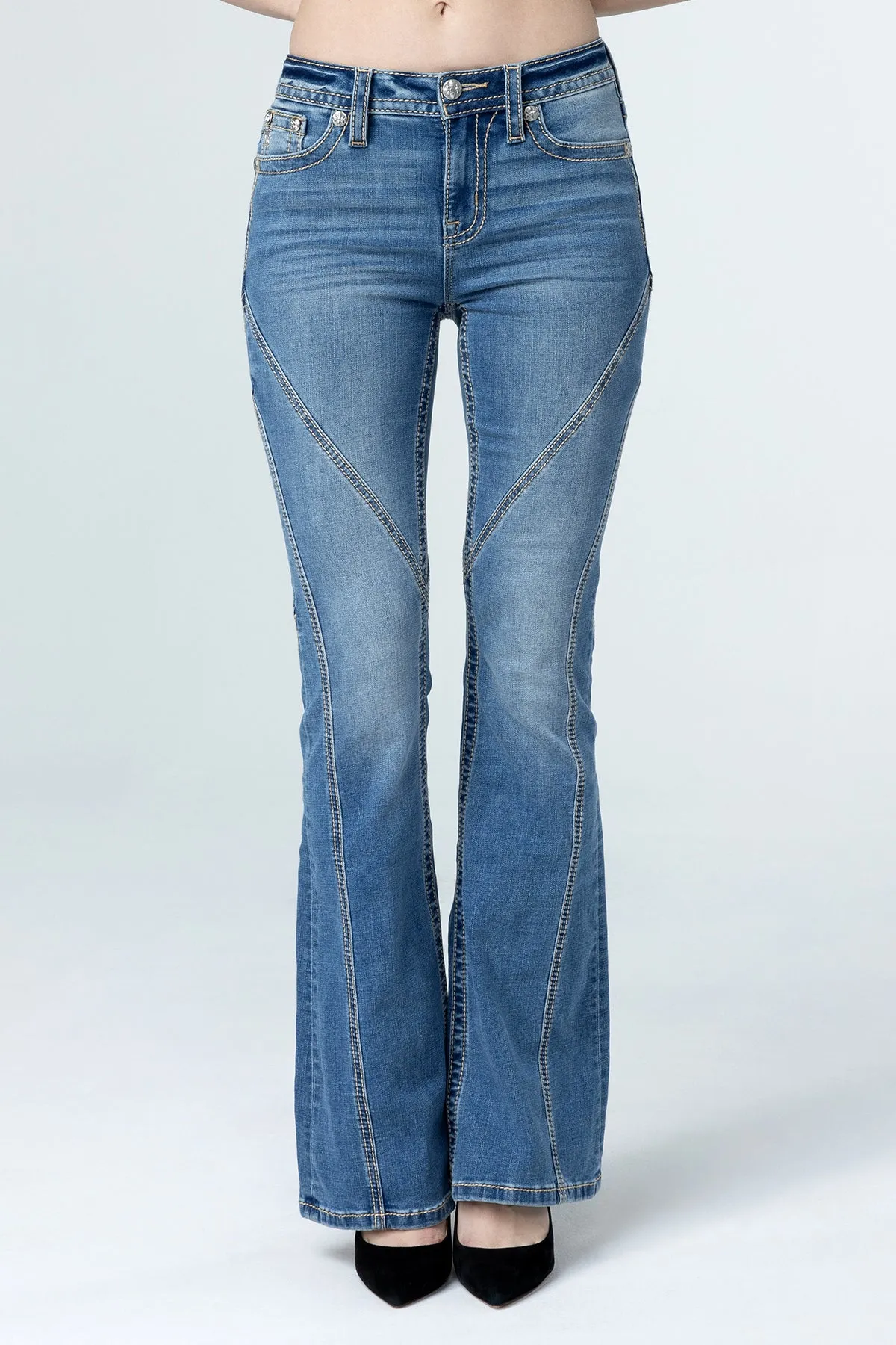 Contour Stitch Slim Flare Jeans sold by Miss Me product image thumbnail 2