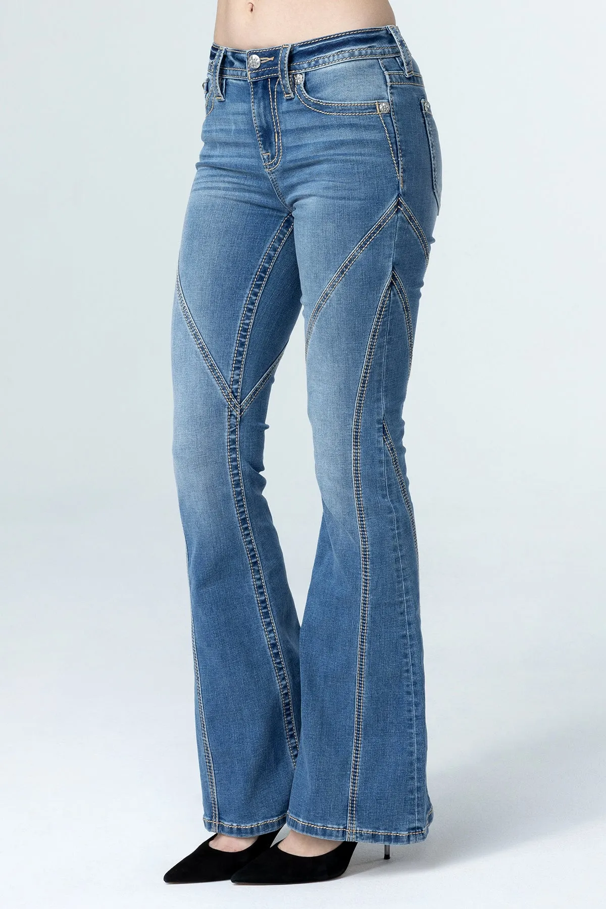 Contour Stitch Slim Flare Jeans sold by Miss Me product image thumbnail 3